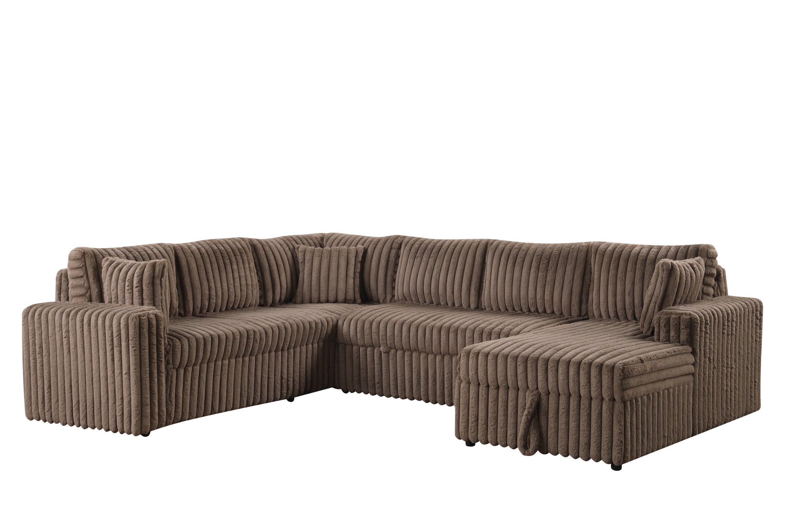 Forever Mocha Sectional With Pull-Out Bed - FOREVER MOCHA
