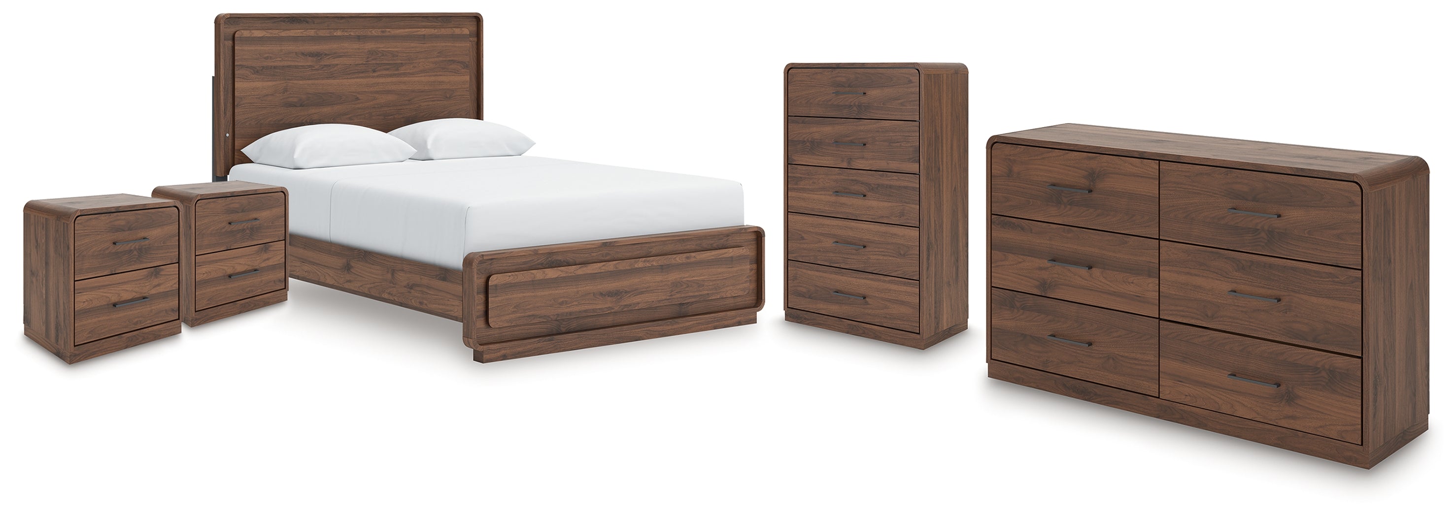 Fortlorn Queen Panel Bed, Dresser, Chest and 2 Nightstands - PCB386B10