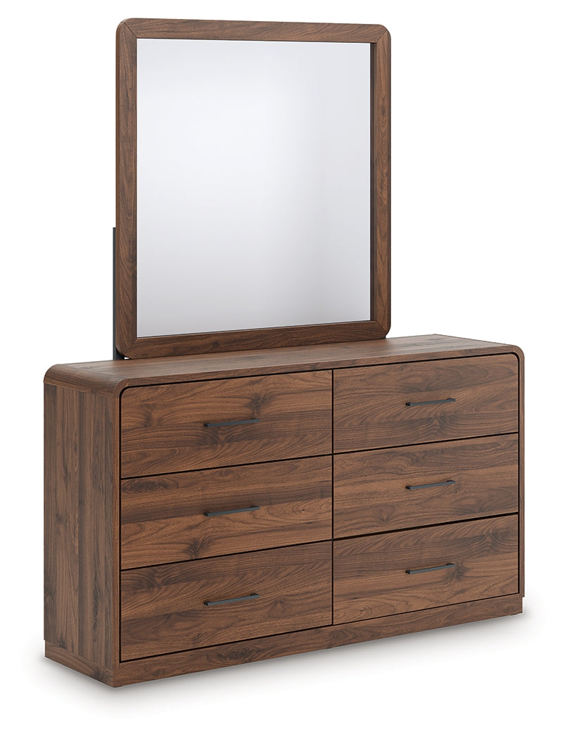 Fortlorn Walnut Brown Dresser and Mirror - PCB386B1