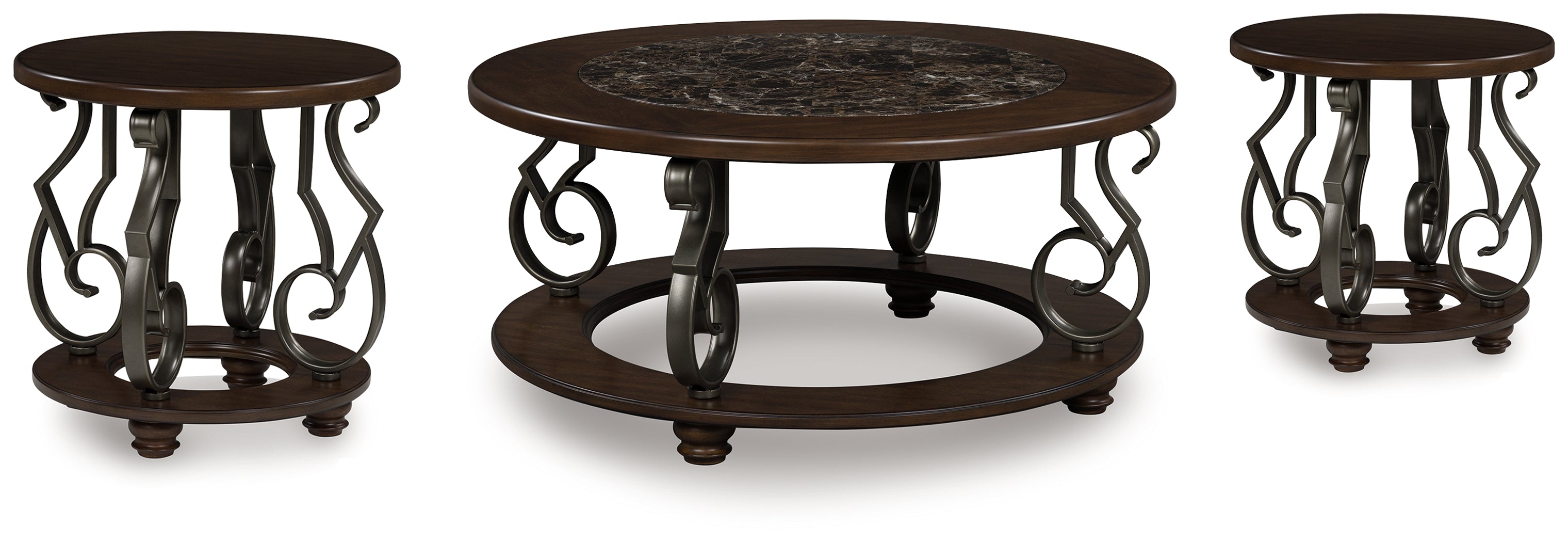 Frallyn Coffee Table and 2 Ends - T623T1