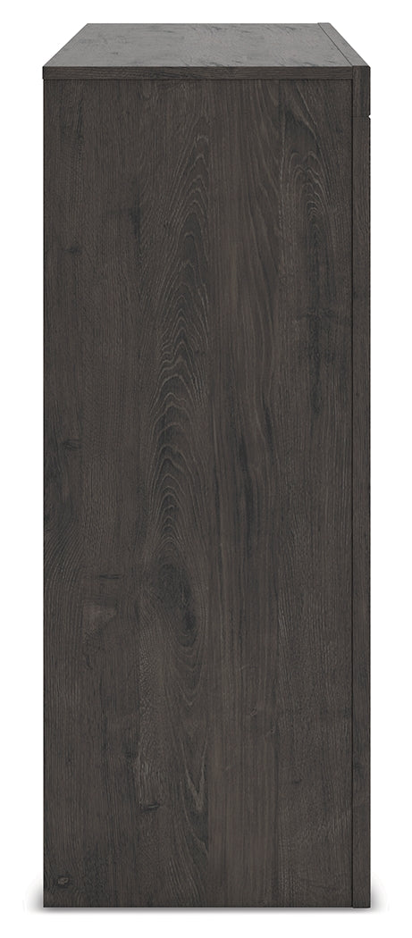 Fraluna Queen Panel Storage Bed with Dresser in Charcoal from Ashley - Luna Furniture