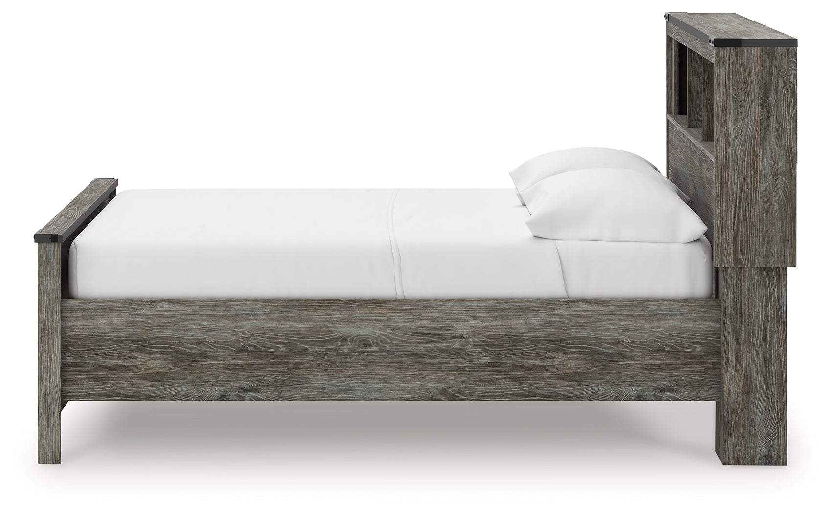 Frandern Full Bookcase Panel Bed with Storage, Dresser, Mirror and Chest - B4480B28