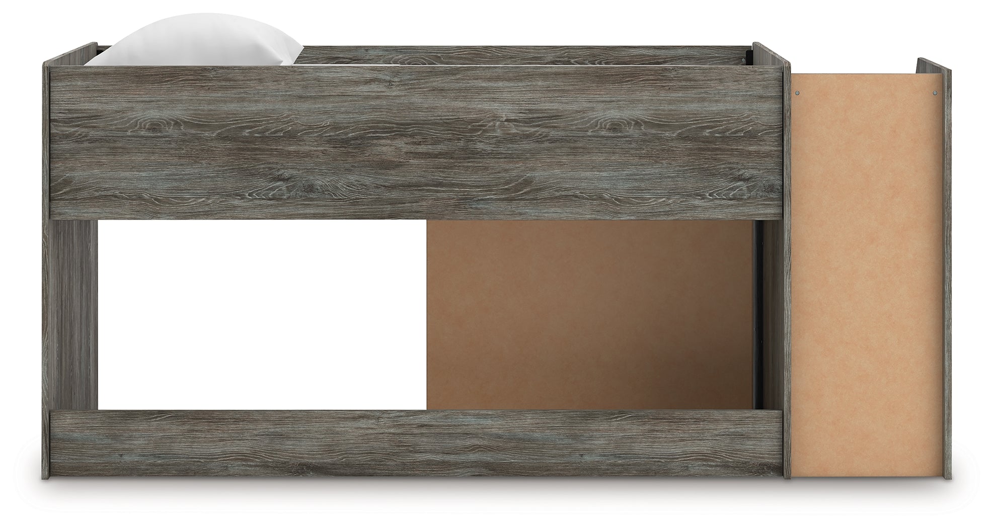 Frandern Gray Twin Loft Bed with Drawer Storage - B4480B15