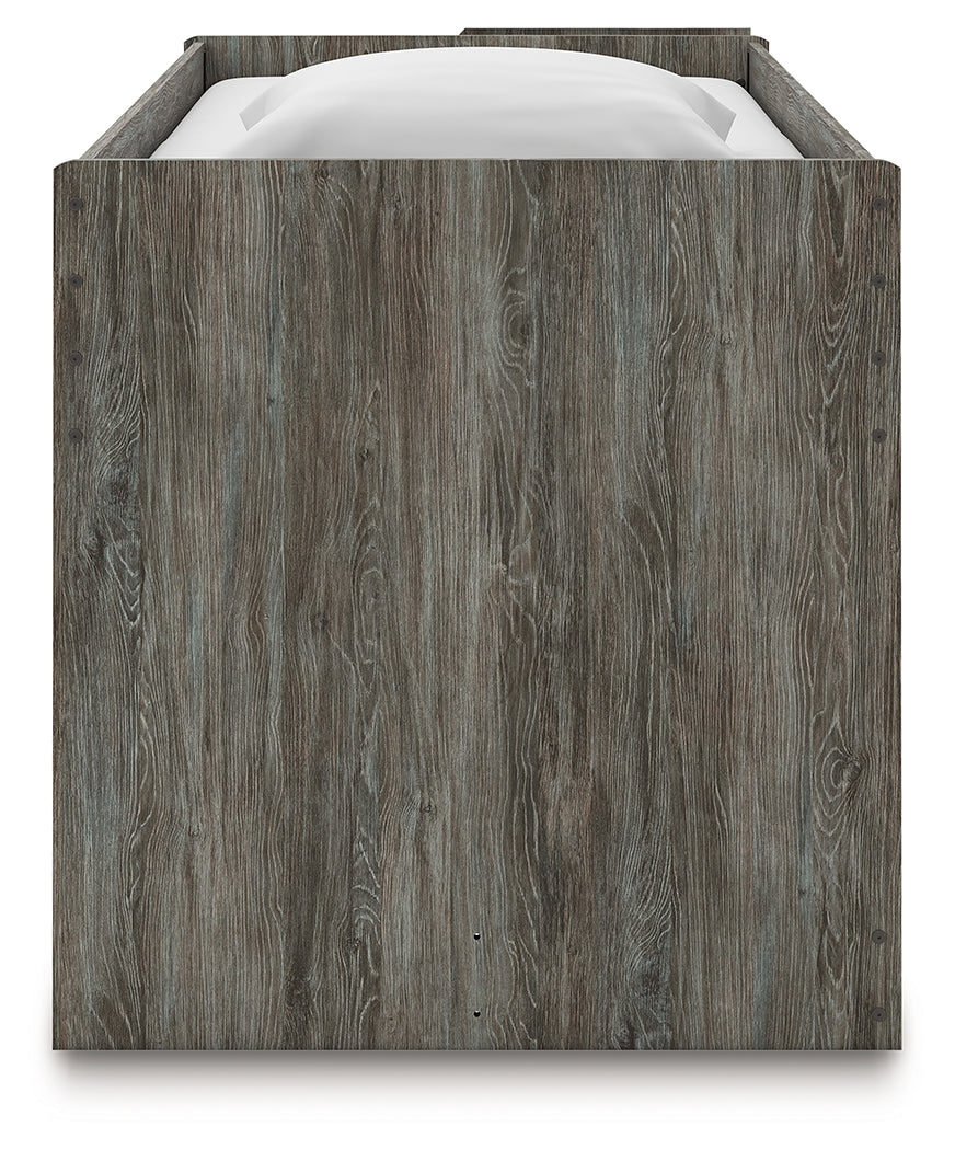 Frandern Gray Twin Loft Bed with Drawer Storage - B4480B15