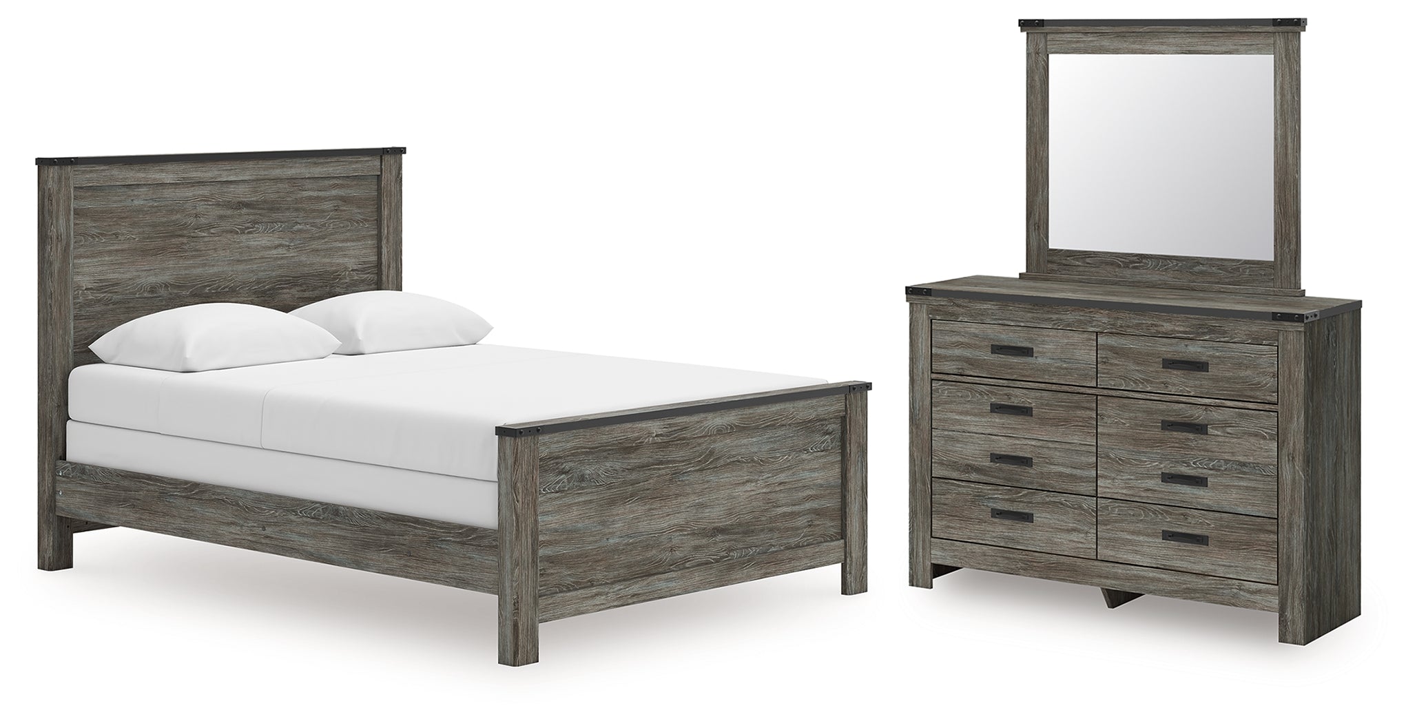 Frandern Queen Panel Bed, Dresser and Mirror - B4480B22