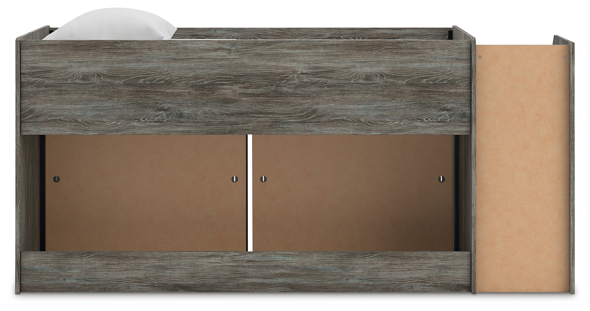 Frandern Twin Loft Bed with Bookcase Storage - B4480B25