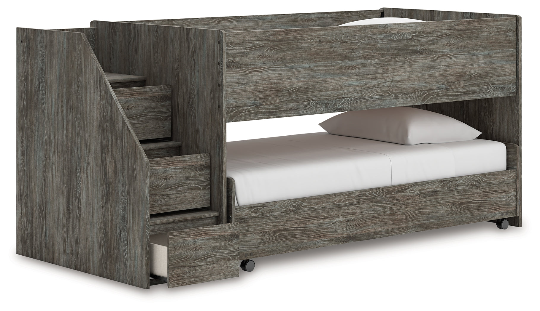 Frandern Twin Over Twin Loft Bed and Mattresses - B4480B27