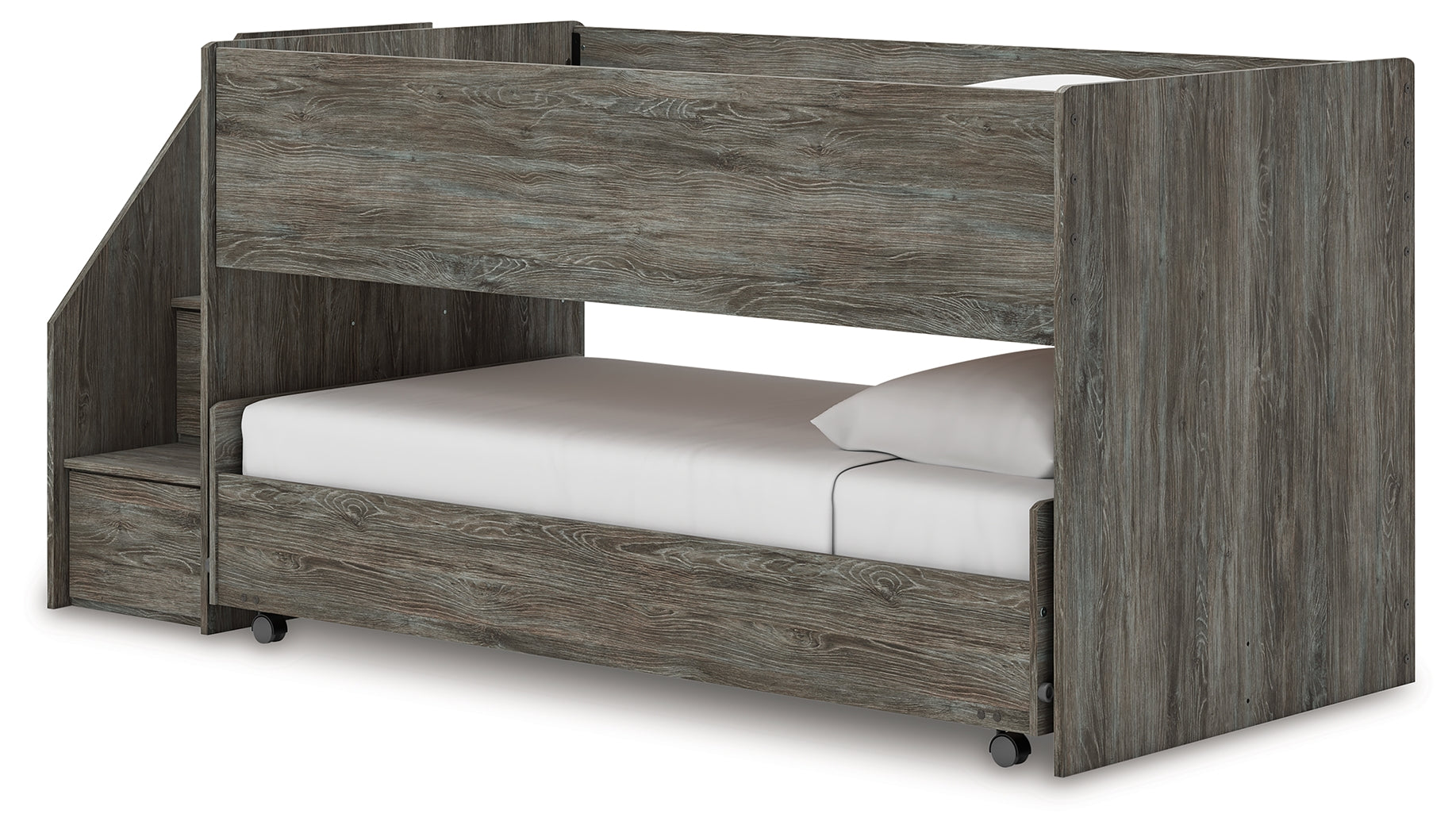 Frandern Twin Over Twin Loft Bed and Mattresses - B4480B27