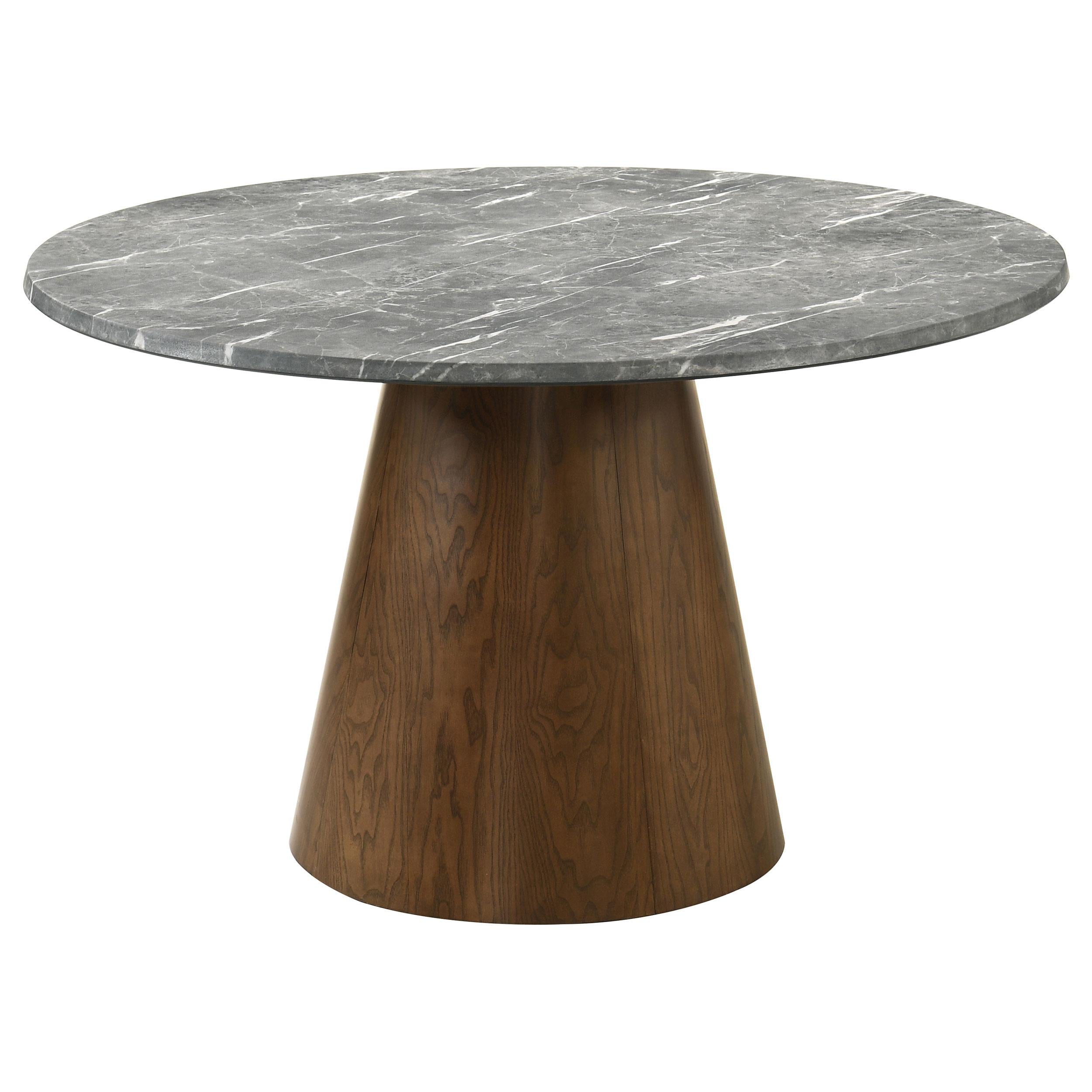 Franklin 59-inch Round Dining Table Grey and Dark Oak - 193820