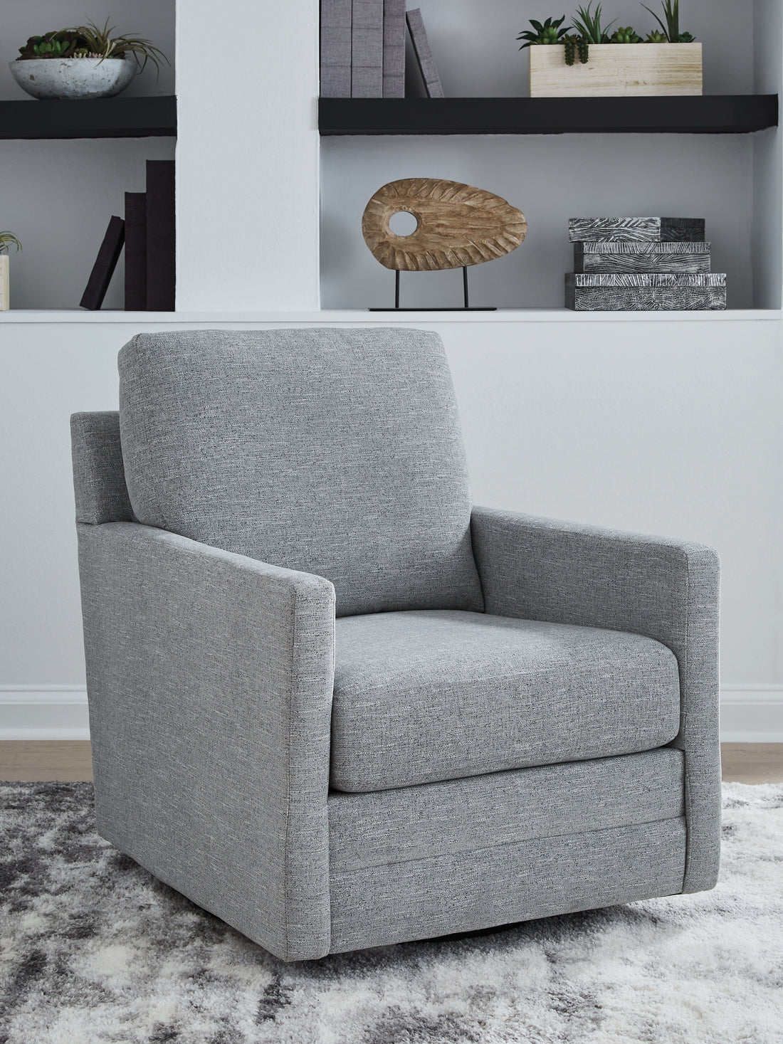 Freybourne Pewter Swivel Accent Chair - A3000737