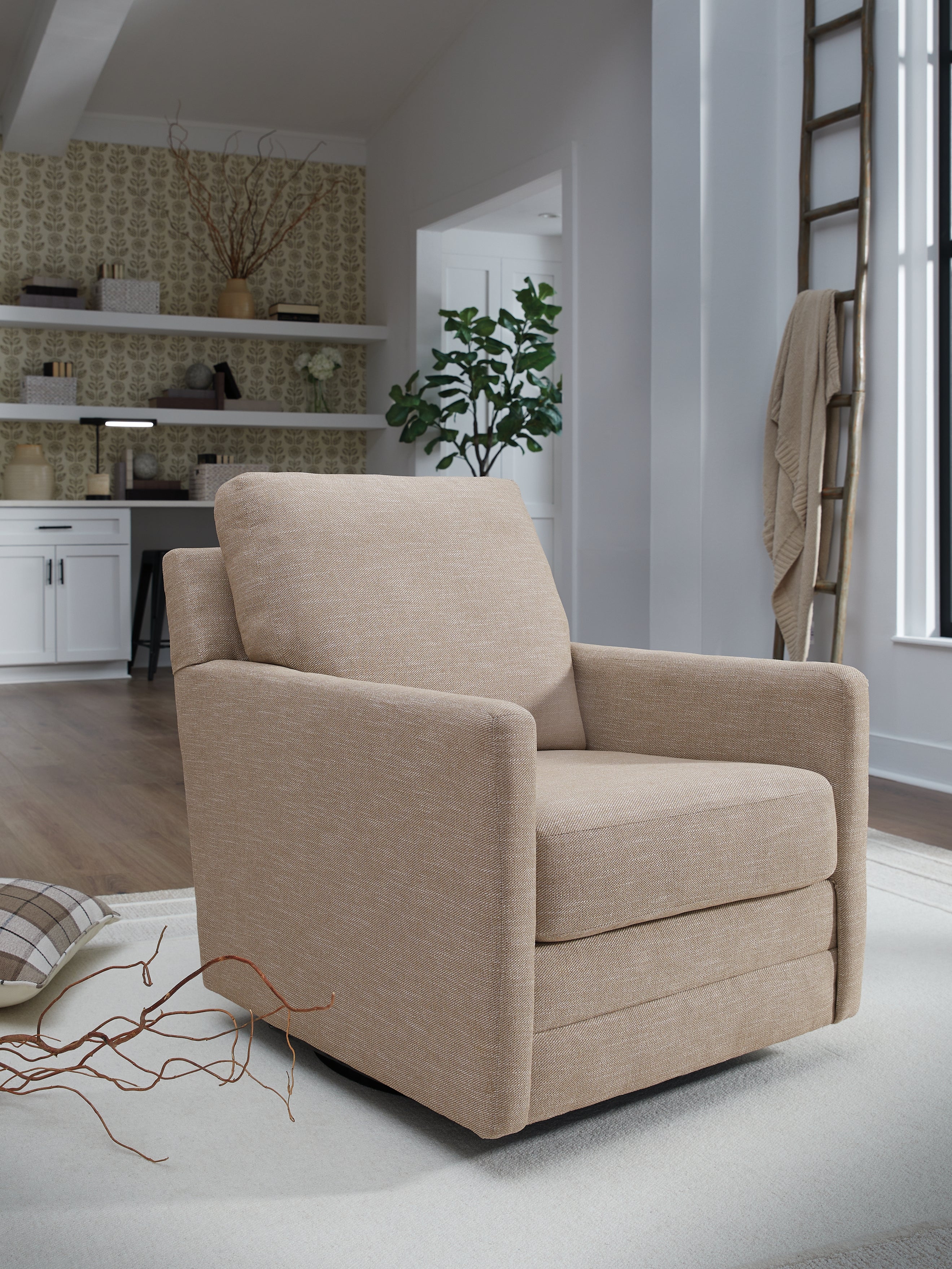 Freybourne Twill Swivel Accent Chair - A3000736