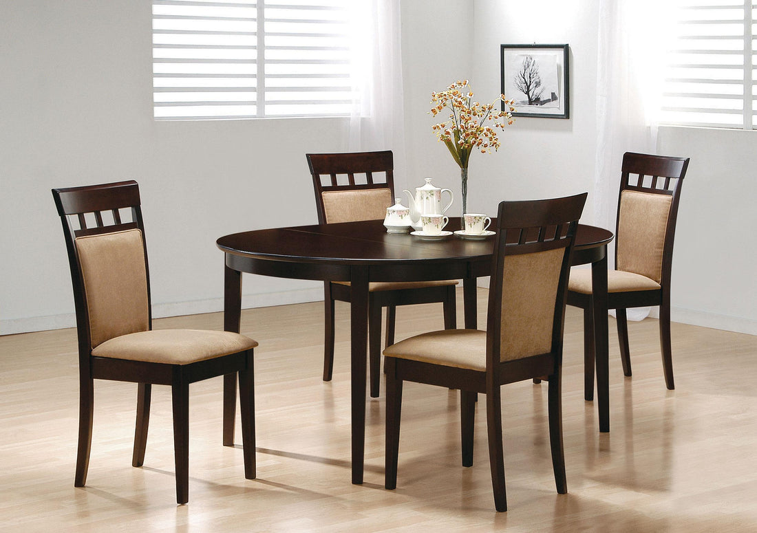 Gabriel 5-piece Extension Leaf Dining Table Set Cappuccino - 100770-S5A