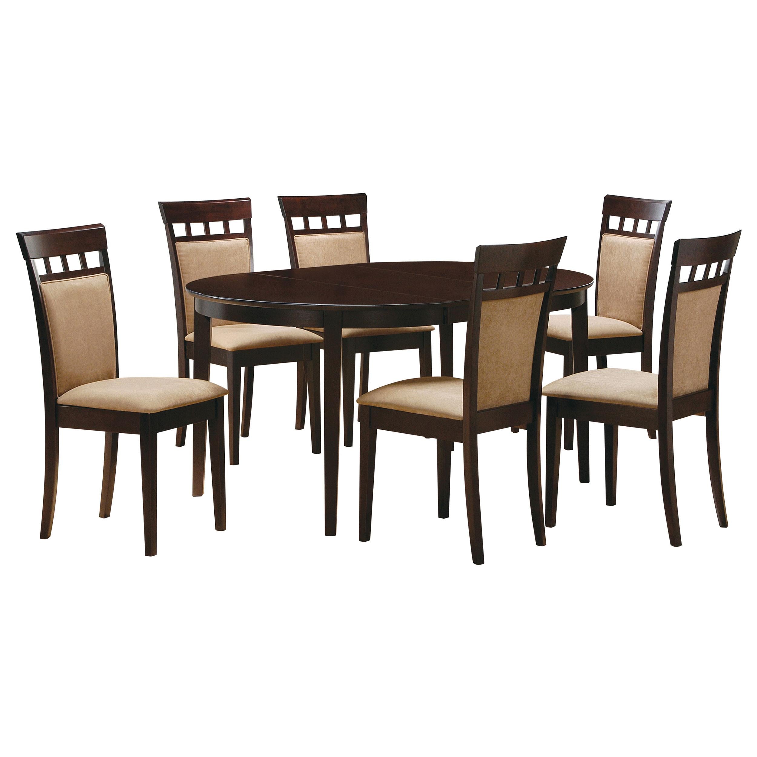 Gabriel 7-piece Extension Leaf Dining Table Set Cappuccino - 100770-S7A
