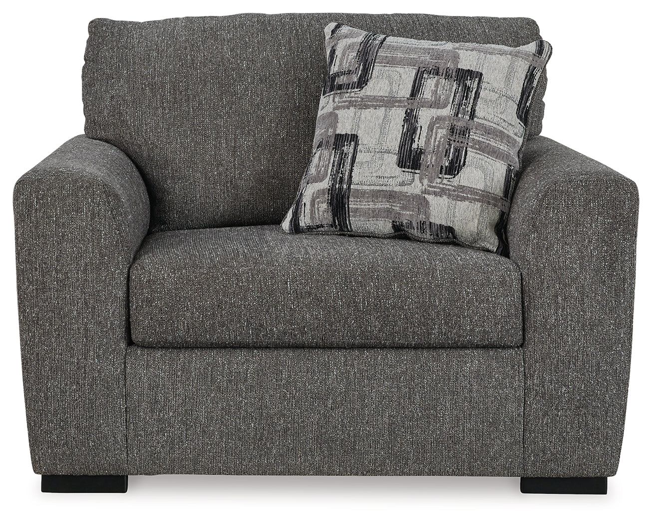 Gardiner Chair and Ottoman in Pewter - PKG015828