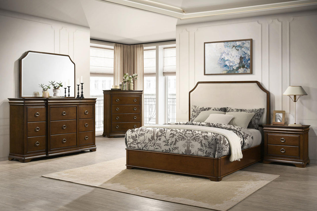 Garland 5-piece Eastern King Bedroom Set Brown Cherry - 205301KE-S5