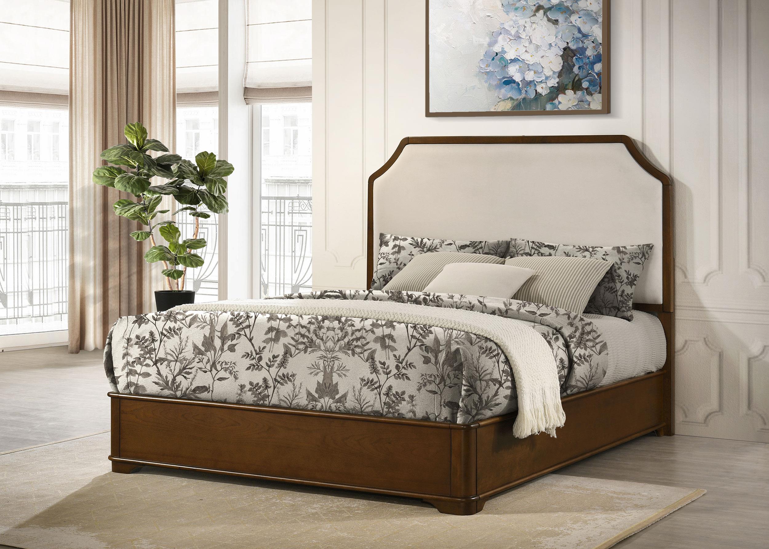 Garland 58-inch Eastern King Panel Bed Cream Brown Cherry - 205301KE