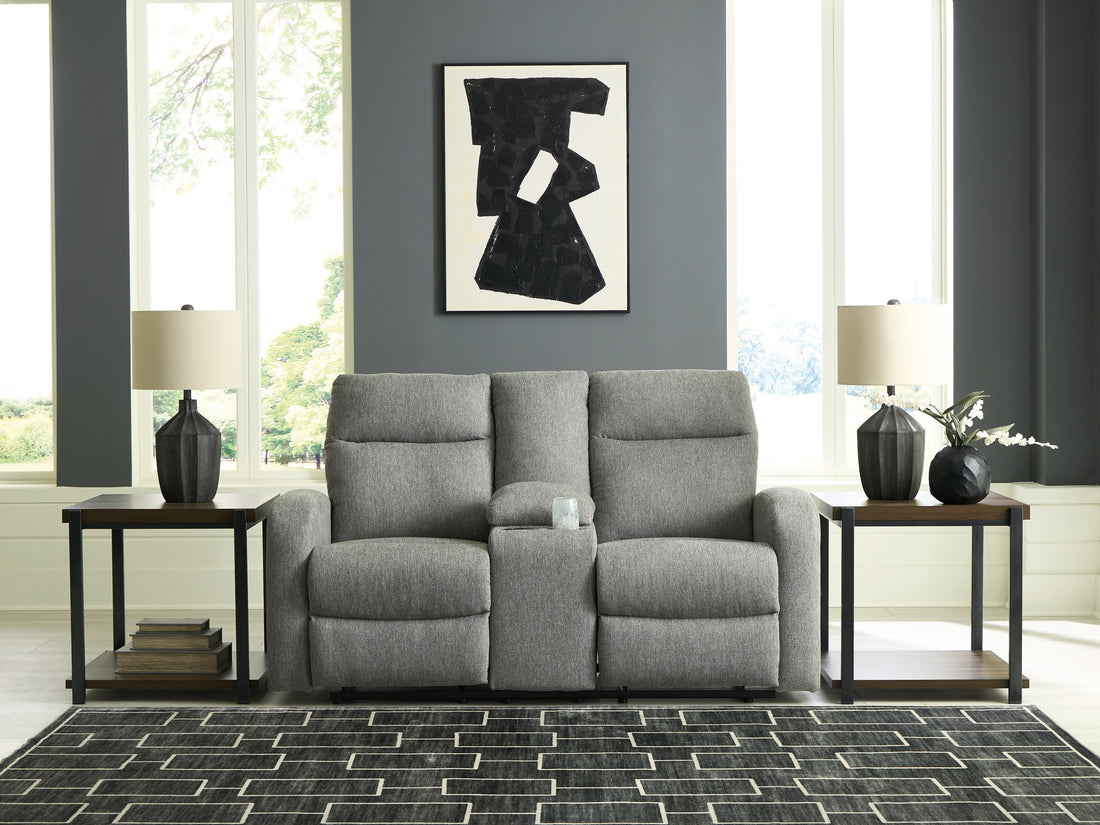 Gauntlet Sterling Reclining Loveseat with Console - PC4220494