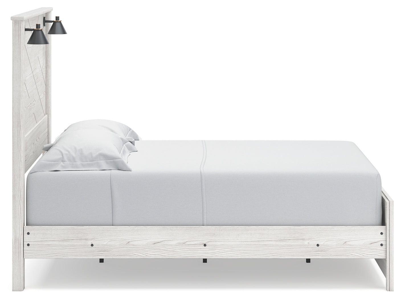 Gerridan Queen Panel Bed with 2 Nightstands in White/Gray - PKG019123