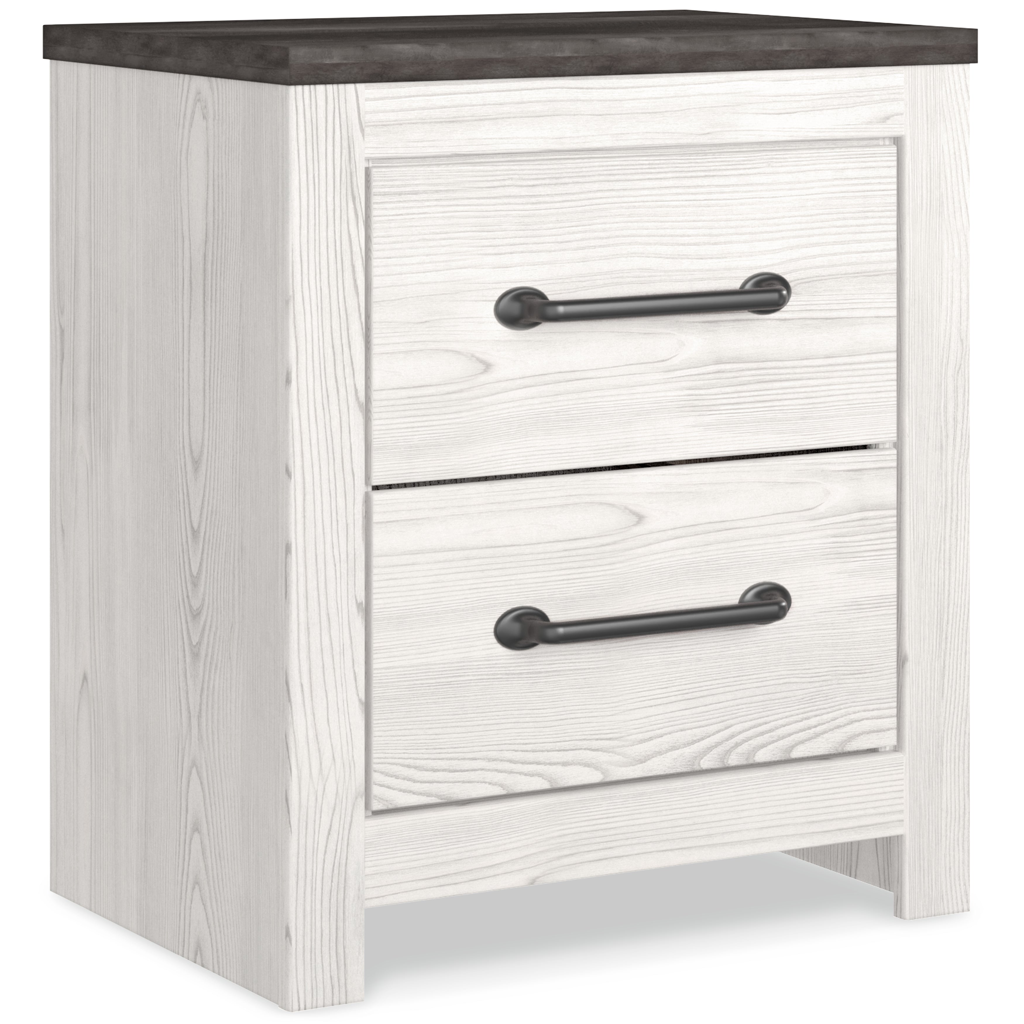 Gerridan White/Gray Full Panel Bed and 2 Nightstands - B1190B12
