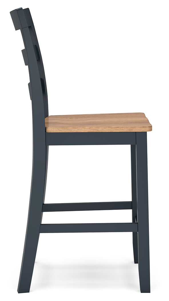 Gesthaven Counter Height Dining Table and 2 Barstools in Natural/Blue from Ashley - Luna Furniture