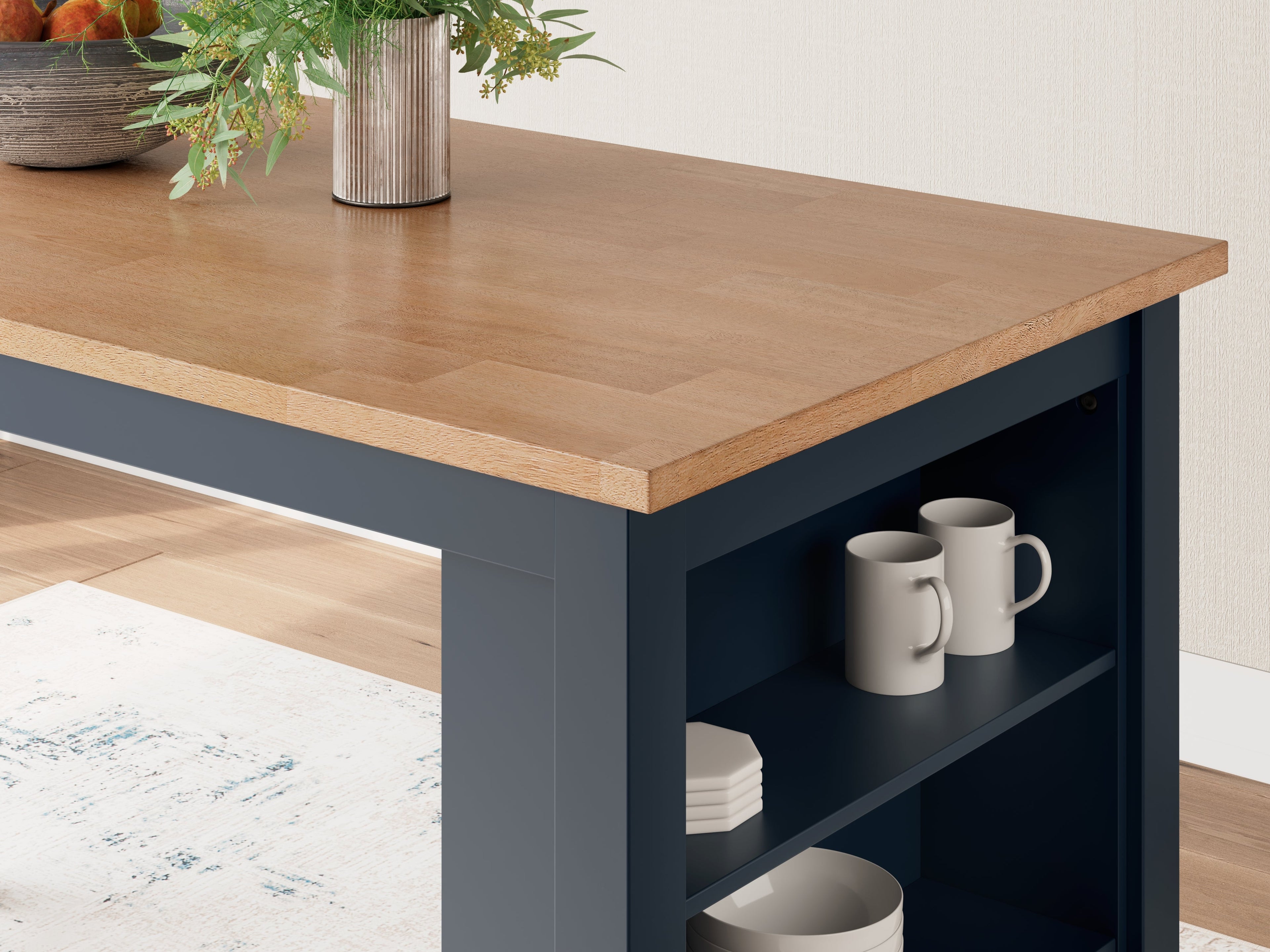 Gesthaven Counter Height Dining Table and 2 Barstools in Natural/Blue from Ashley - Luna Furniture