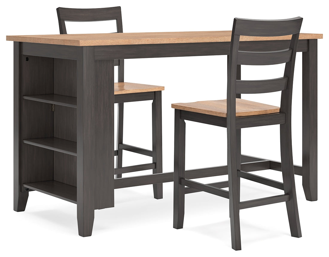Gesthaven Counter Height Dining Table and 2 Barstools in Natural/Brown from Ashley - Luna Furniture