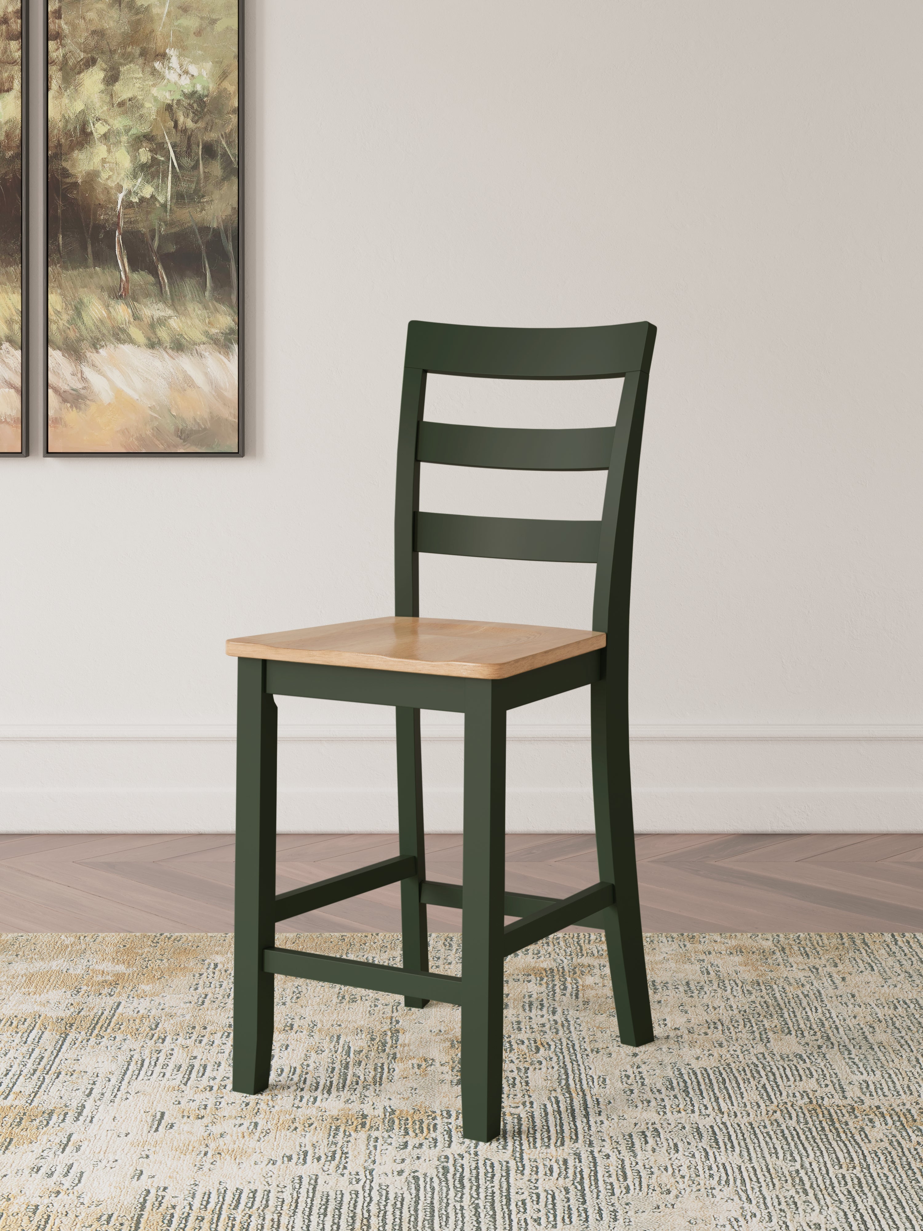 Gesthaven Counter Height Dining Table and 2 Barstools in Natural/Green from Ashley - Luna Furniture