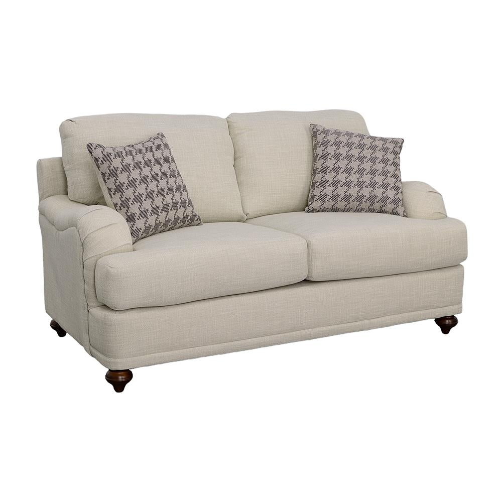 Glenn Light Gray Cushion Back Loveseat from Coaster - Luna Furniture