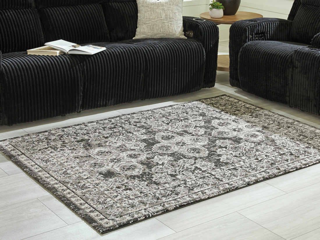 Glennisman Black/Gray/Ivory Large Rug - R407271