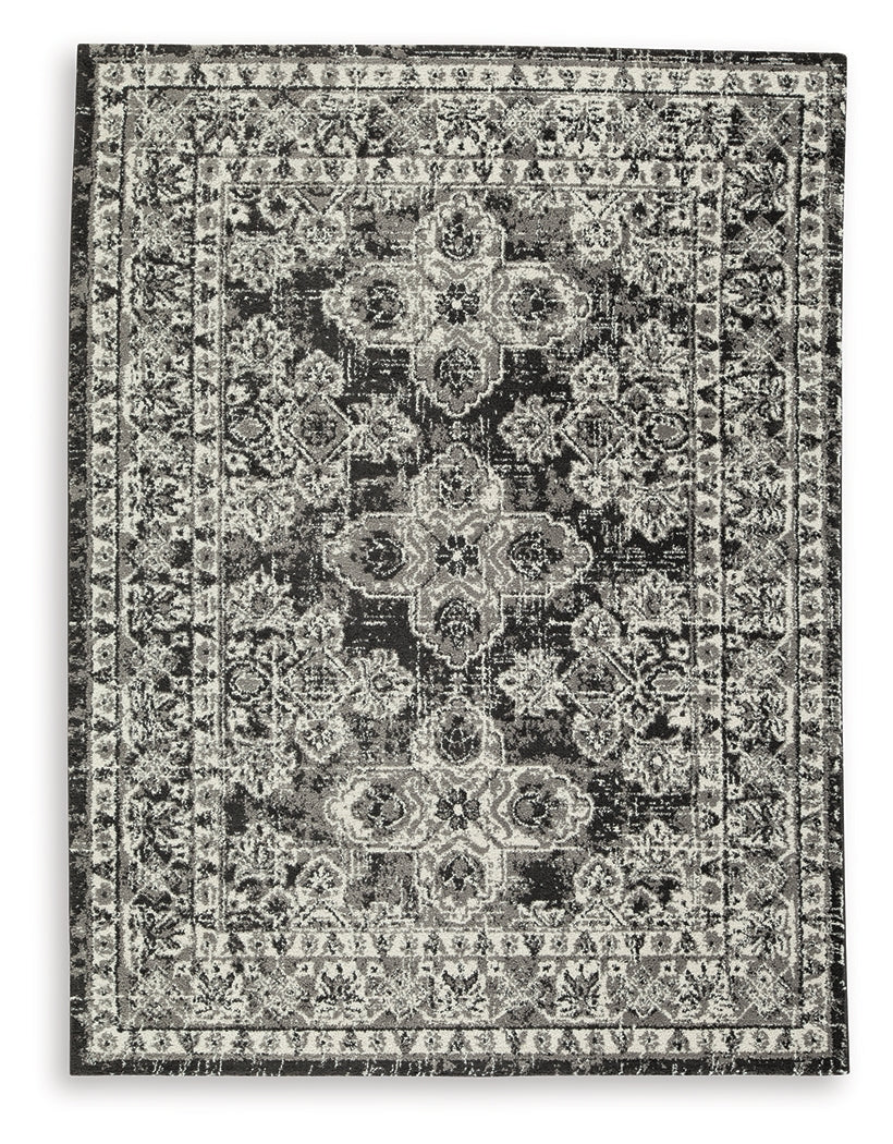 Glennisman Black/Gray/Ivory Large Rug - R407271