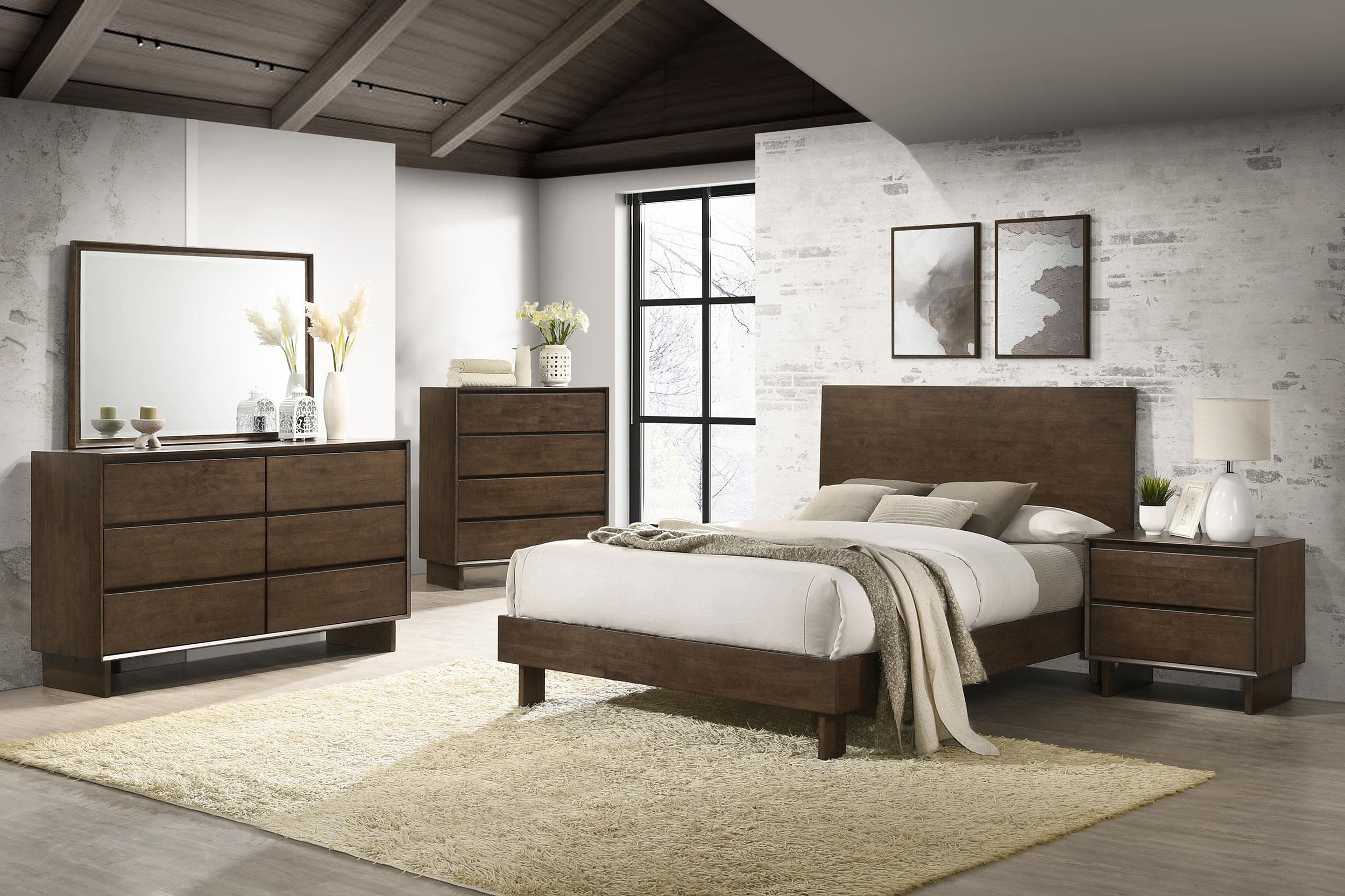 Glenwood 5-piece Queen Bedroom Set Warm Brown - 225011Q-S5