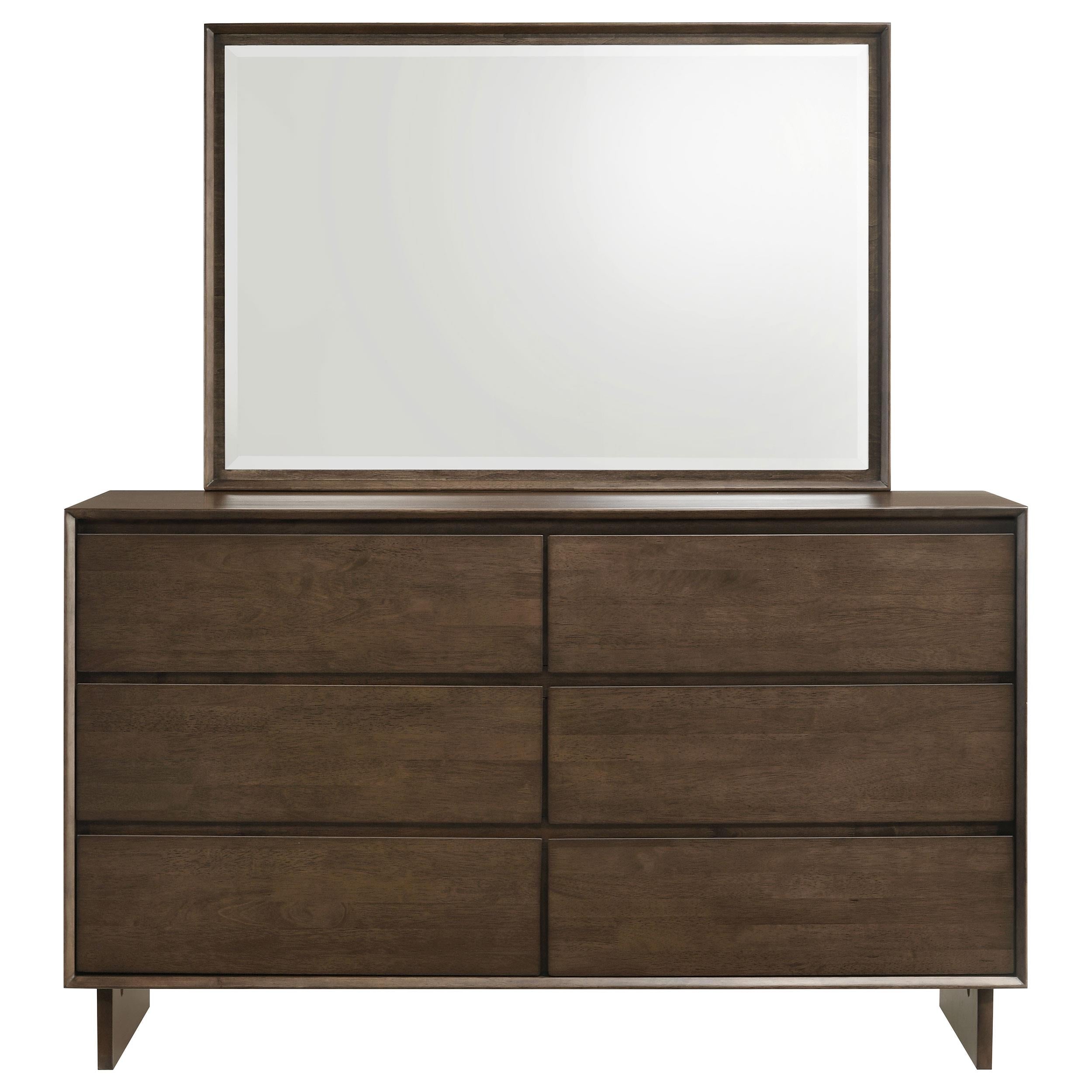 Glenwood 6-drawer Dresser and Mirror Warm Brown - 225013M