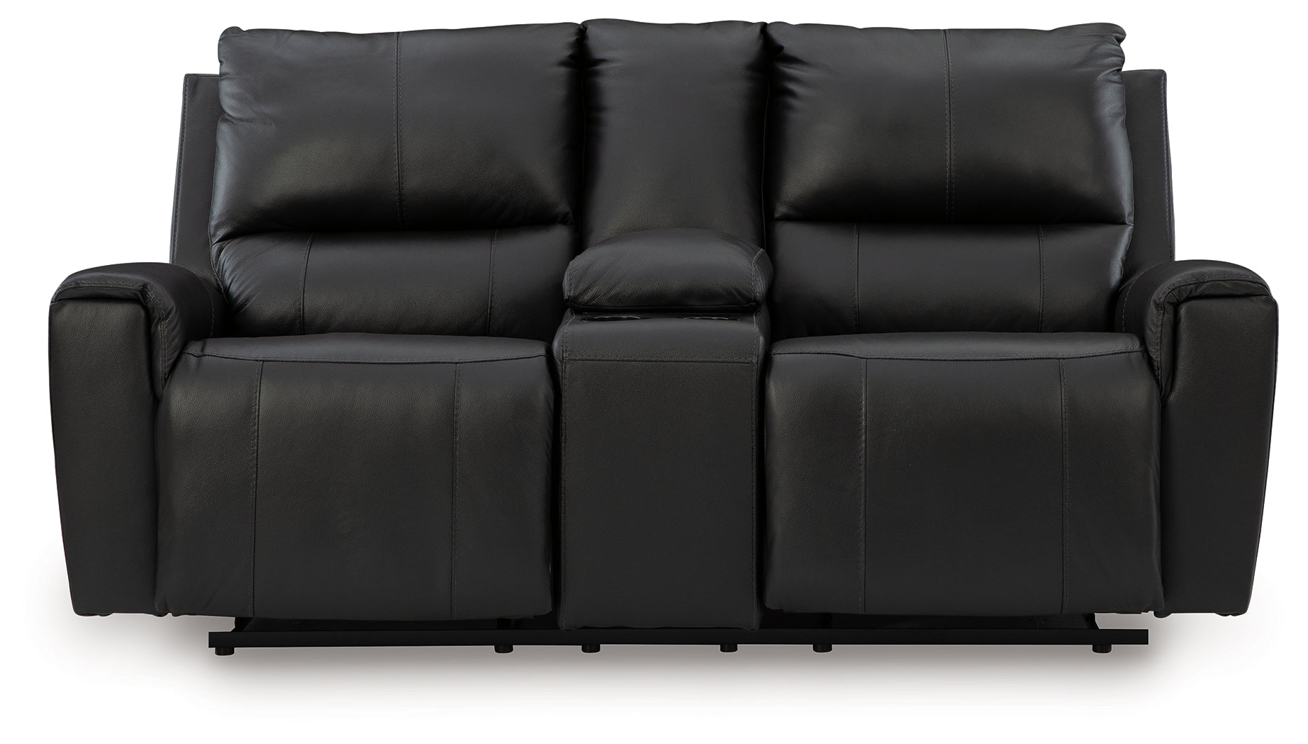 Glossmore Black Reclining Loveseat with Console - PCU1170094