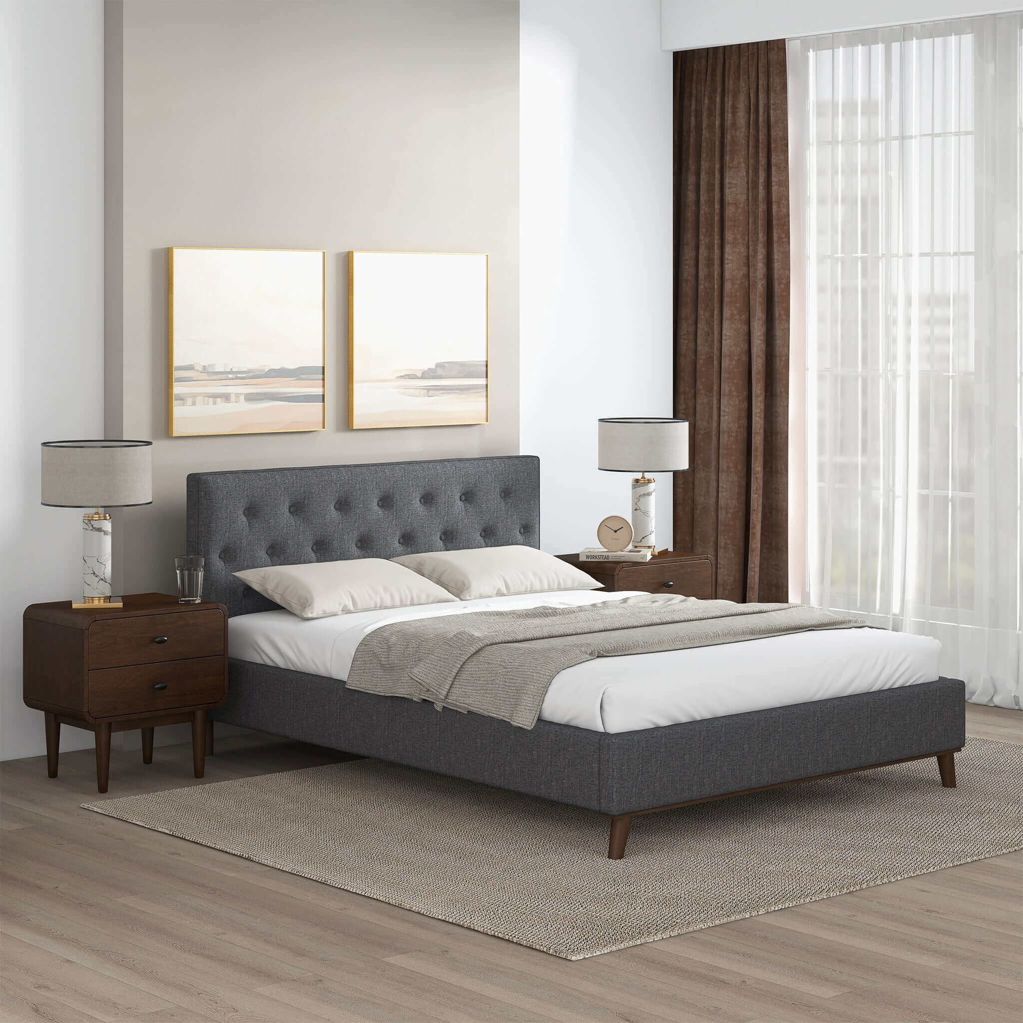 Graceville King Fabric Platform Bed - BED00500302