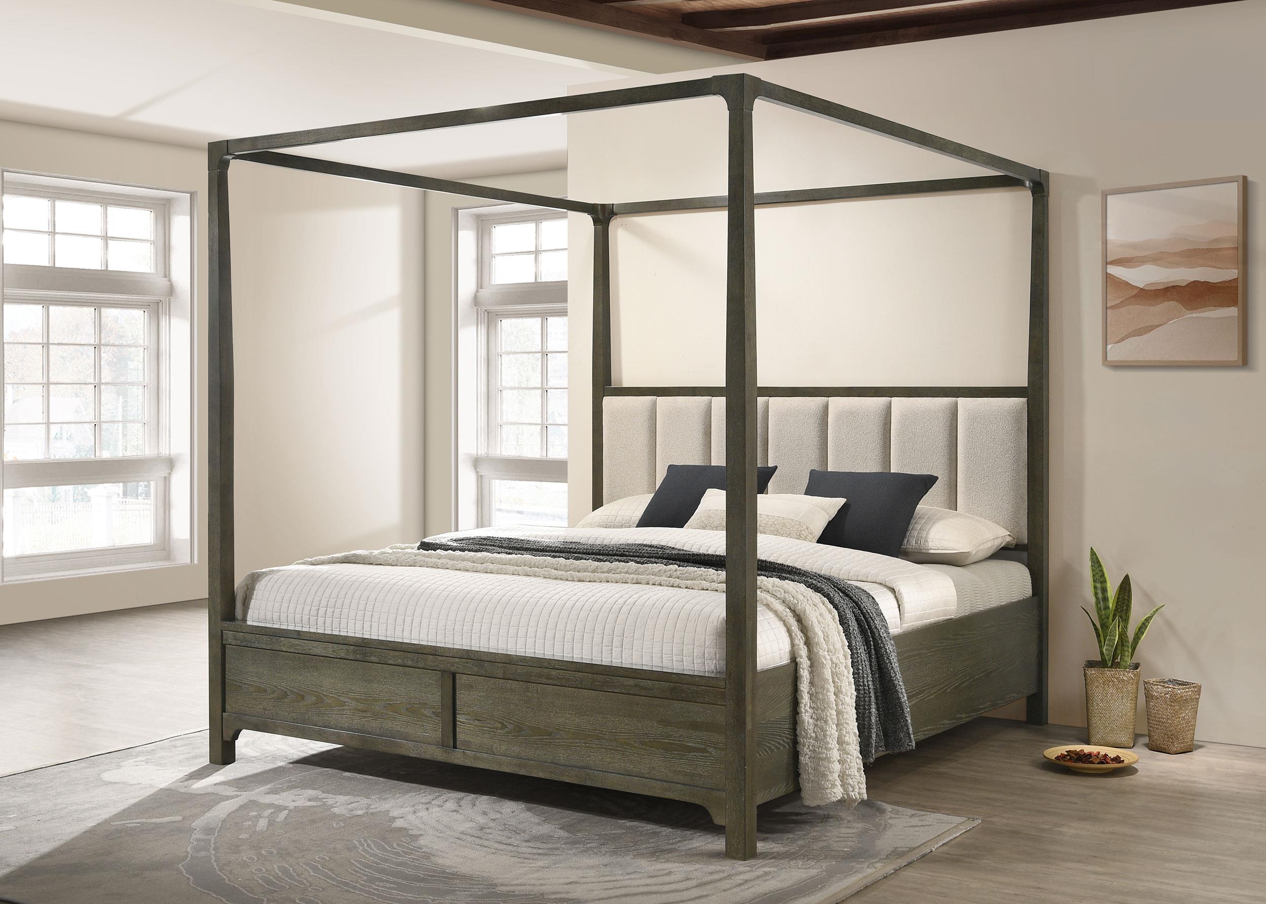 Gran Park Queen Four Poster Canopy Bed Dark Cocoa - 224931Q
