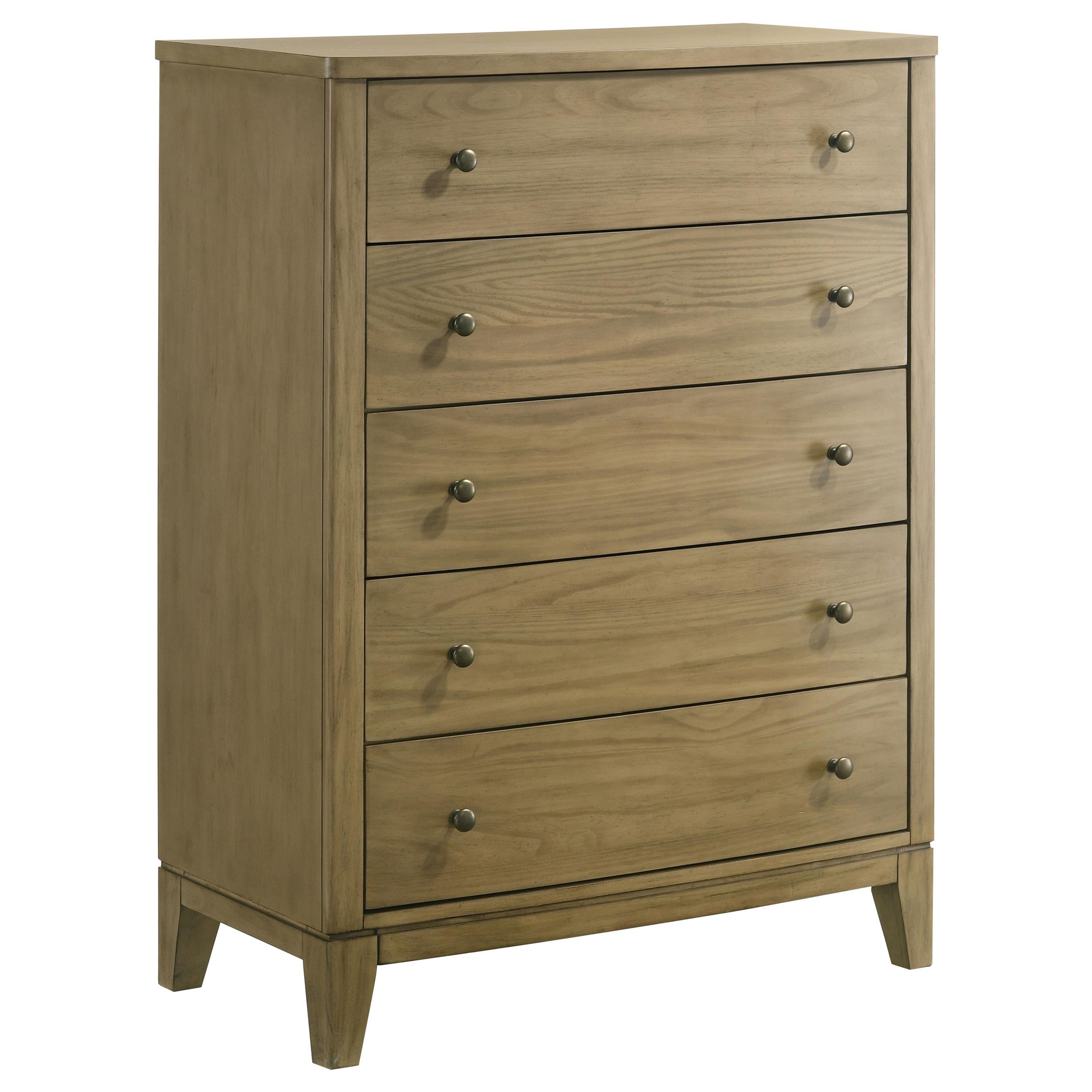 Granada 5-drawer Bedroom Chest of Drawers Natural Pine - 224925