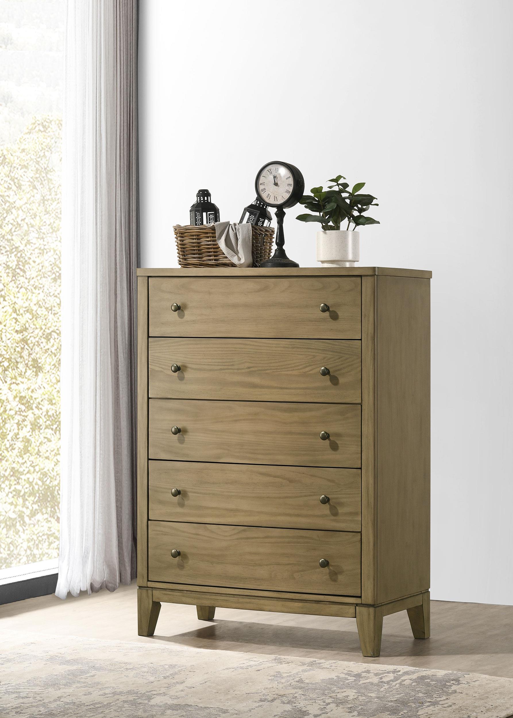 Granada 5-drawer Bedroom Chest of Drawers Natural Pine - 224925