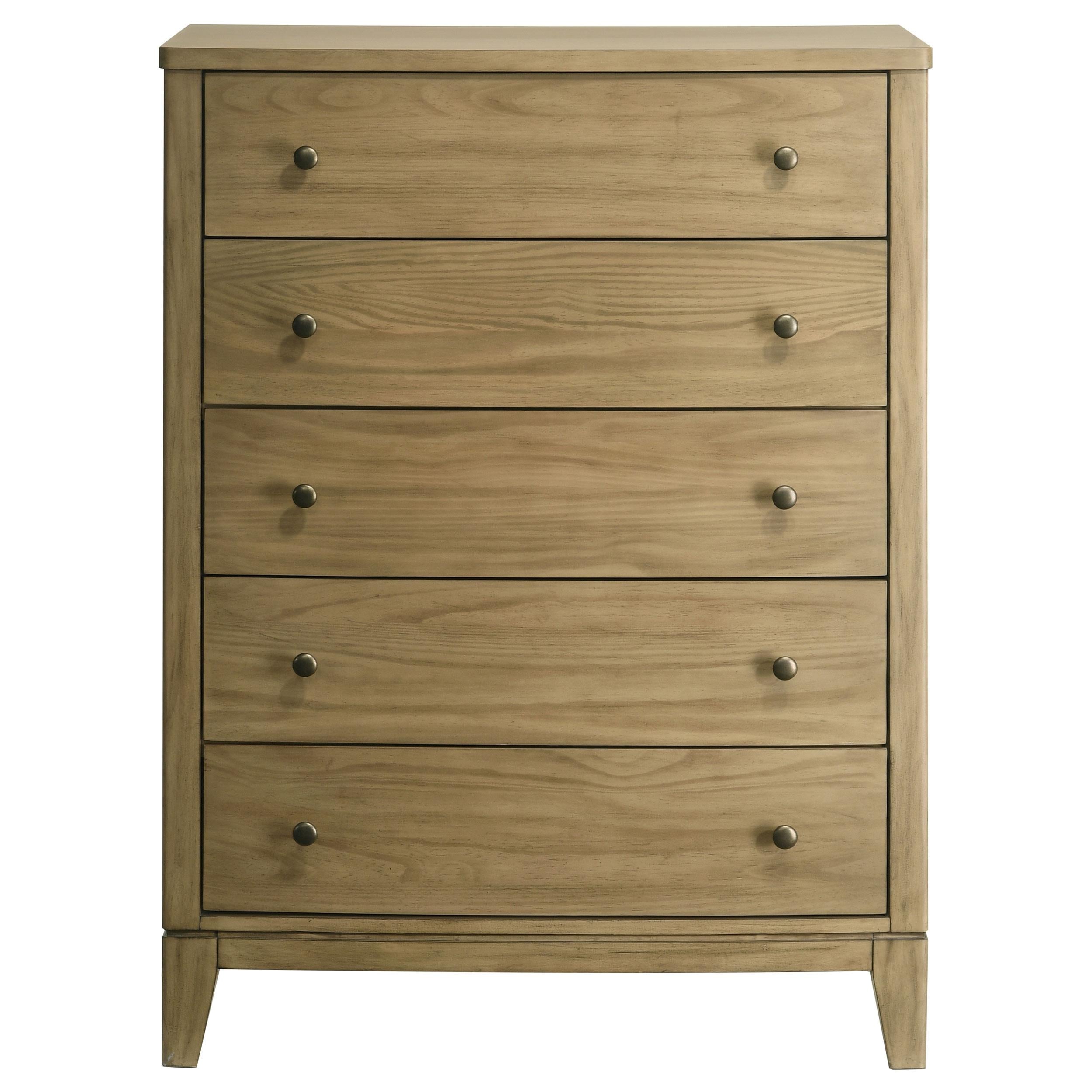 Granada 5-drawer Bedroom Chest of Drawers Natural Pine - 224925