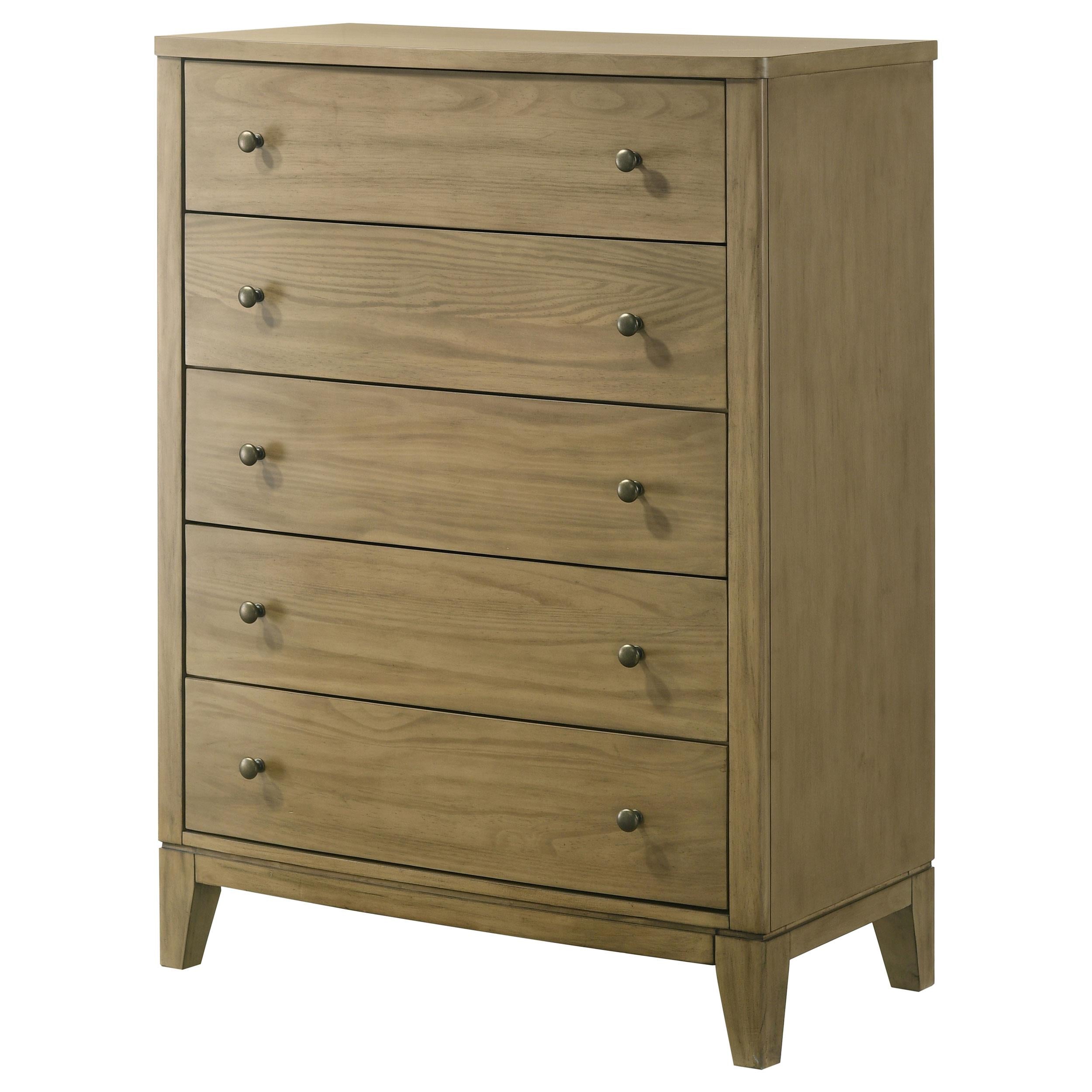 Granada 5-drawer Bedroom Chest of Drawers Natural Pine - 224925