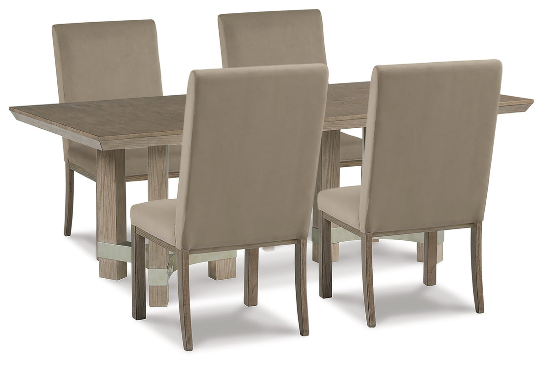 Gray Chrestner Dining Table and 4 Chairs - PKG014002