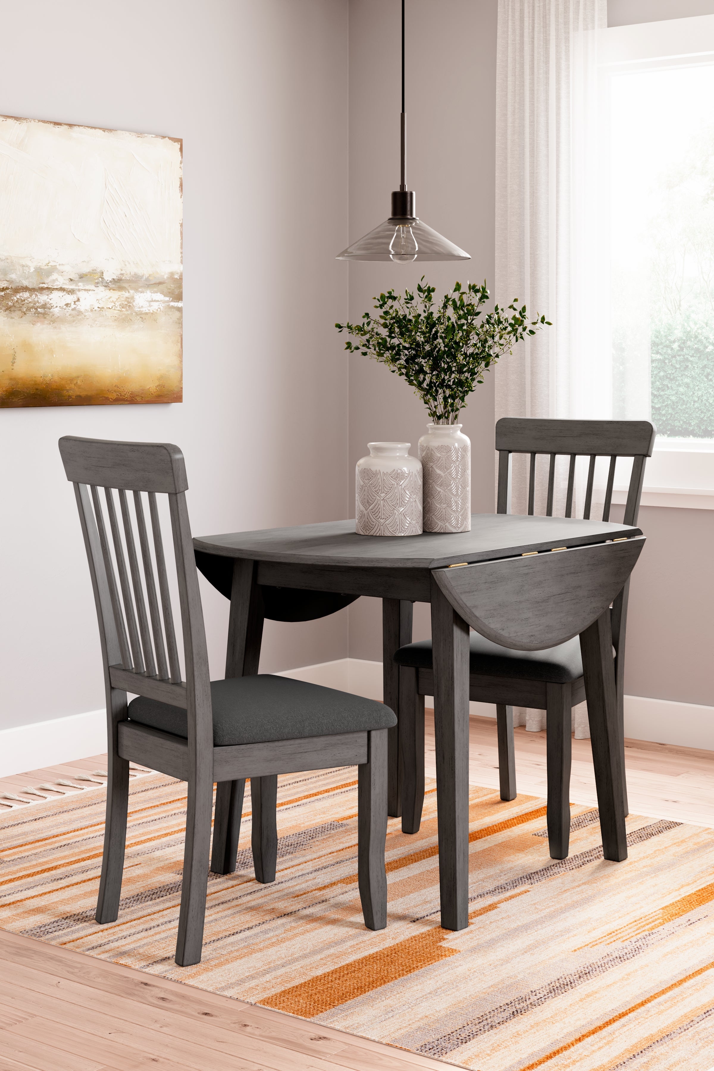 Gray Shullden Dining Table and 2 Chairs - PKG015400