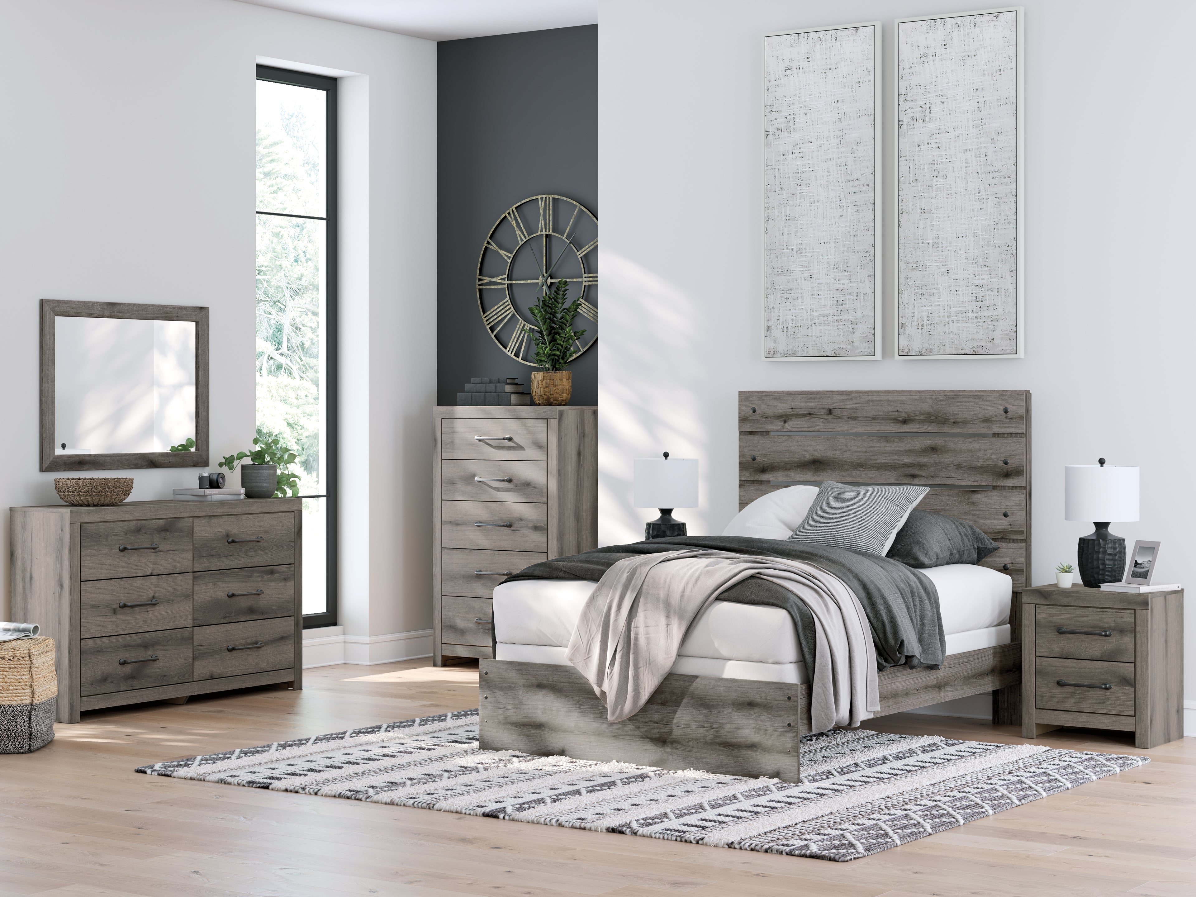 Graystorm Brown Gray Full Panel Bed - PCB2405B13