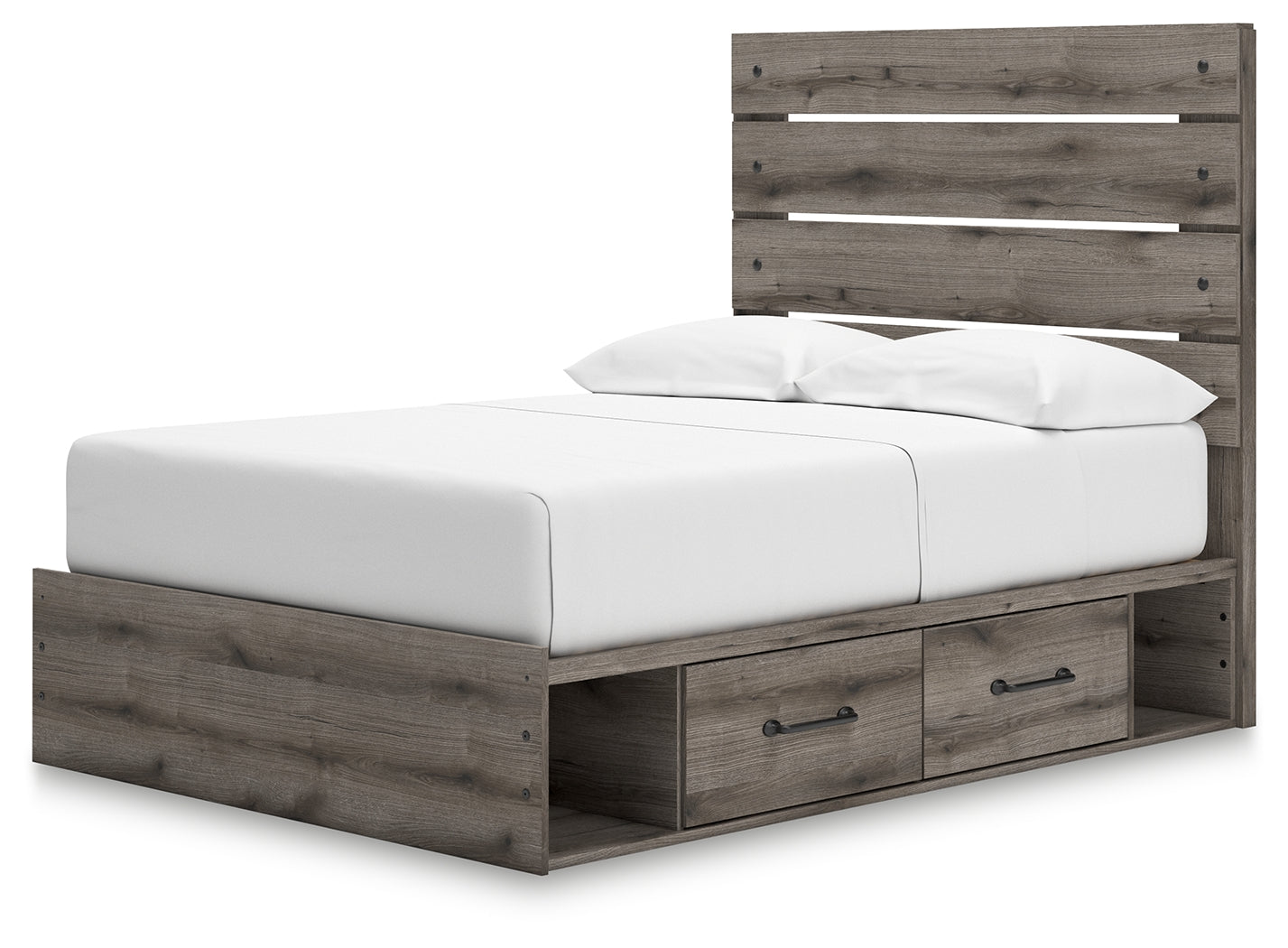Graystorm Full Panel Bed with Storage with Dresser in Brown Gray from Ashley - Luna Furniture