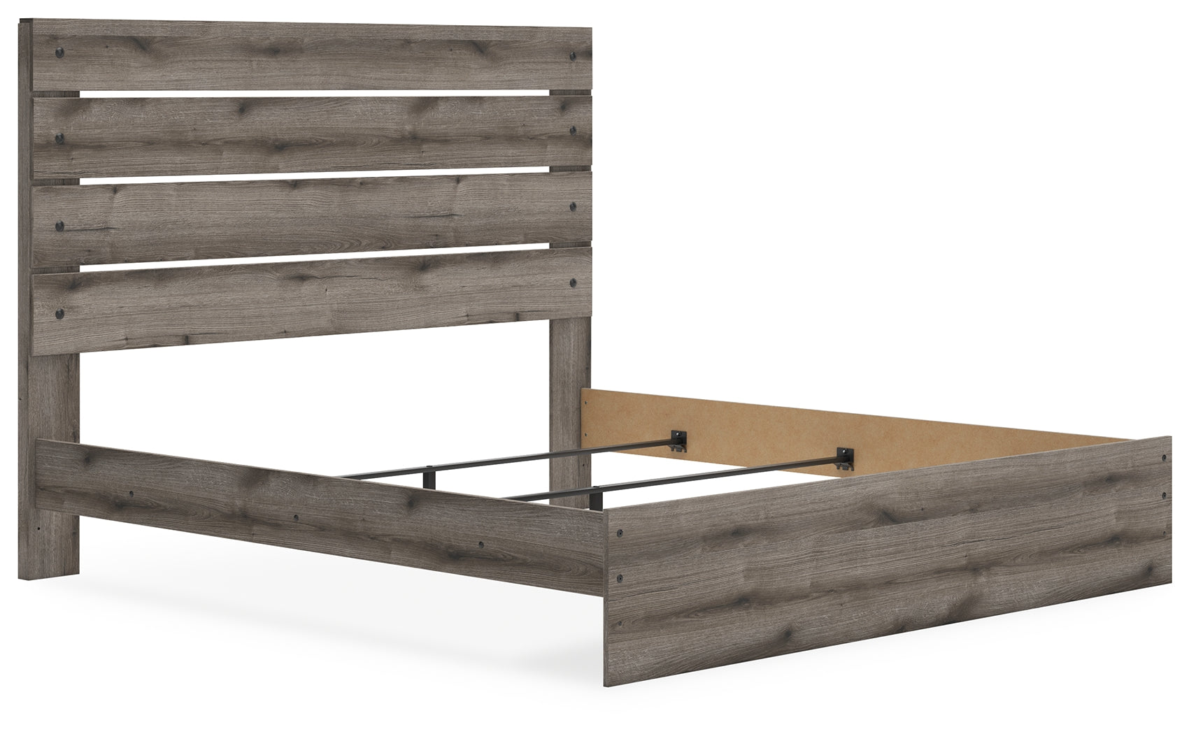 Graystorm King Panel Bed with Mirrored Dresser in Brown Gray from Ashley - Luna Furniture