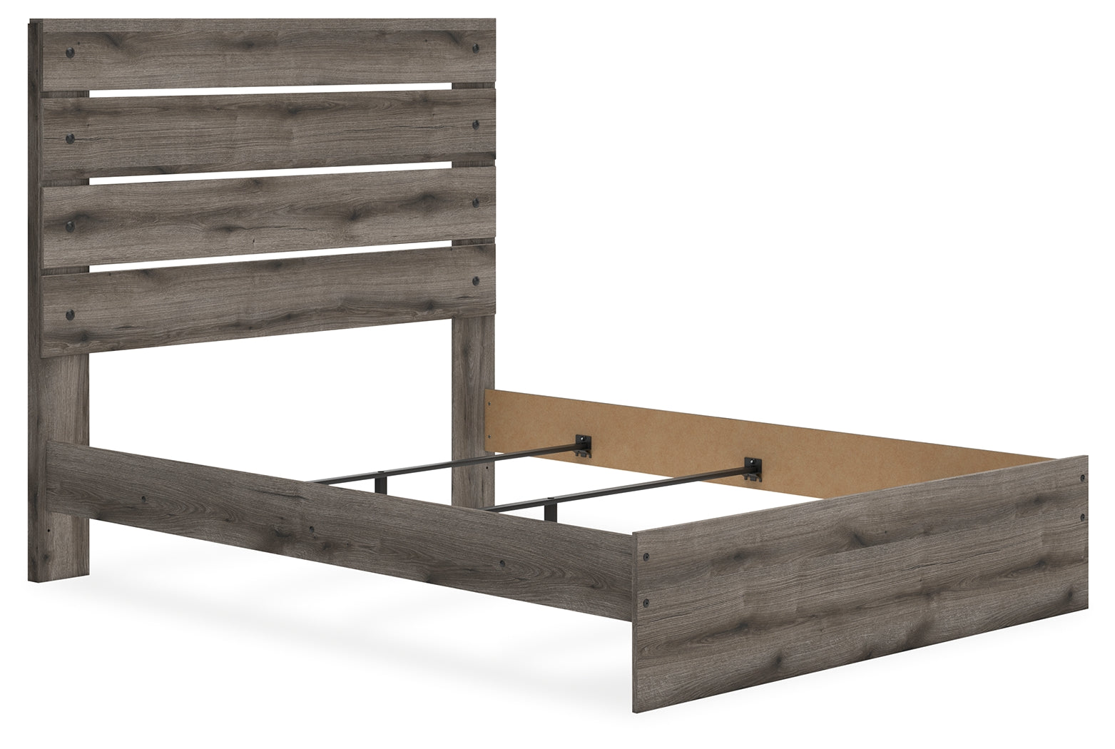 Graystorm Queen Panel Bed with Mirrored Dresser and 2 Nightstands in Brown Gray from Ashley - Luna Furniture