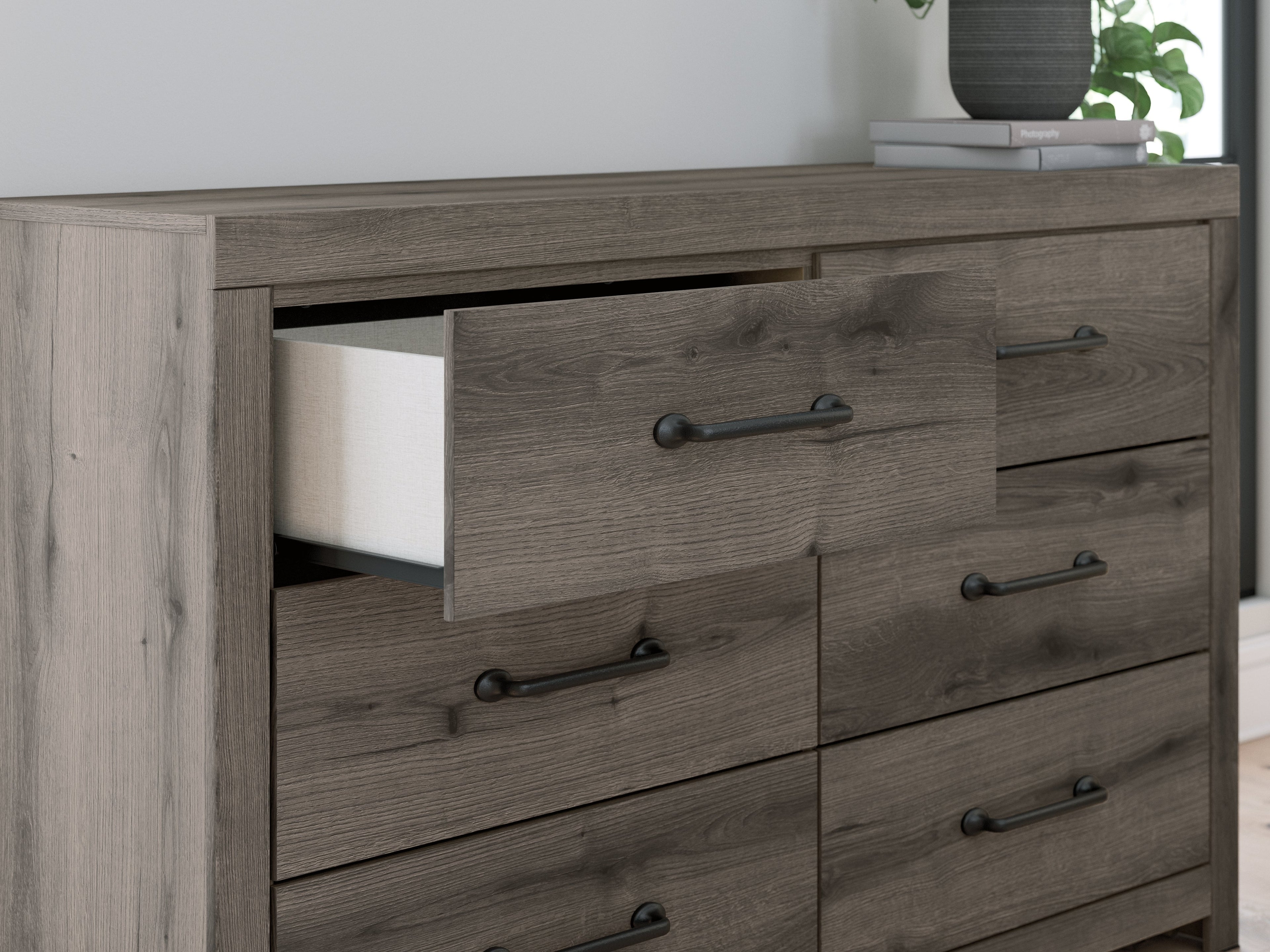 Graystorm Twin Panel Bed with Dresser and Nightstand in Brown Gray from Ashley - Luna Furniture