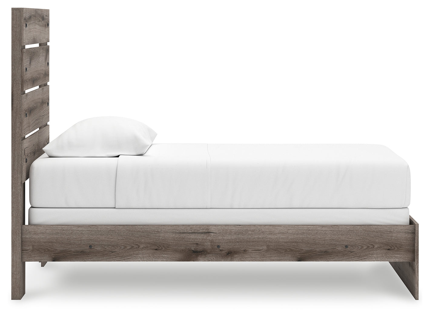 Graystorm Twin Panel Bed with Mirrored Dresser, Chest and 2 Nightstands in Brown Gray from Ashley - Luna Furniture