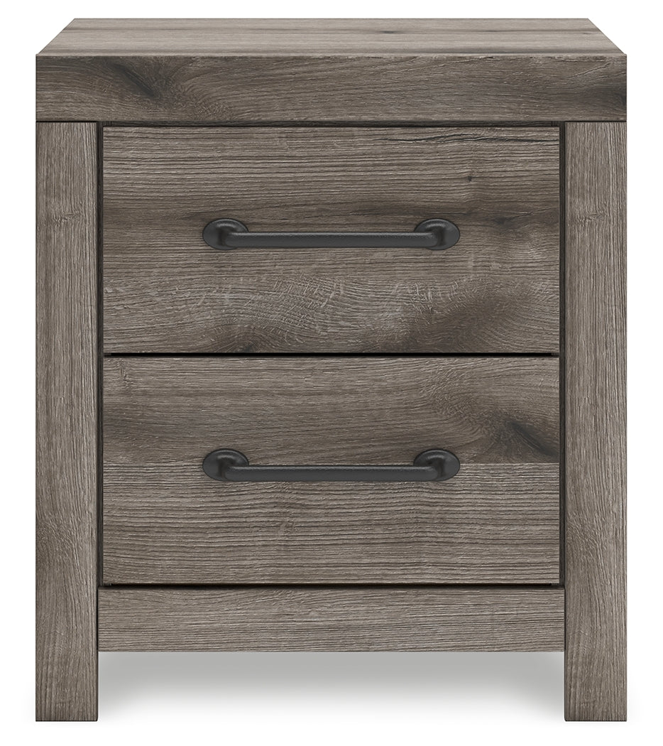 Graystorm Twin Panel Bed with Storage with Mirrored Dresser and 2 Nightstands in Brown Gray from Ashley - Luna Furniture