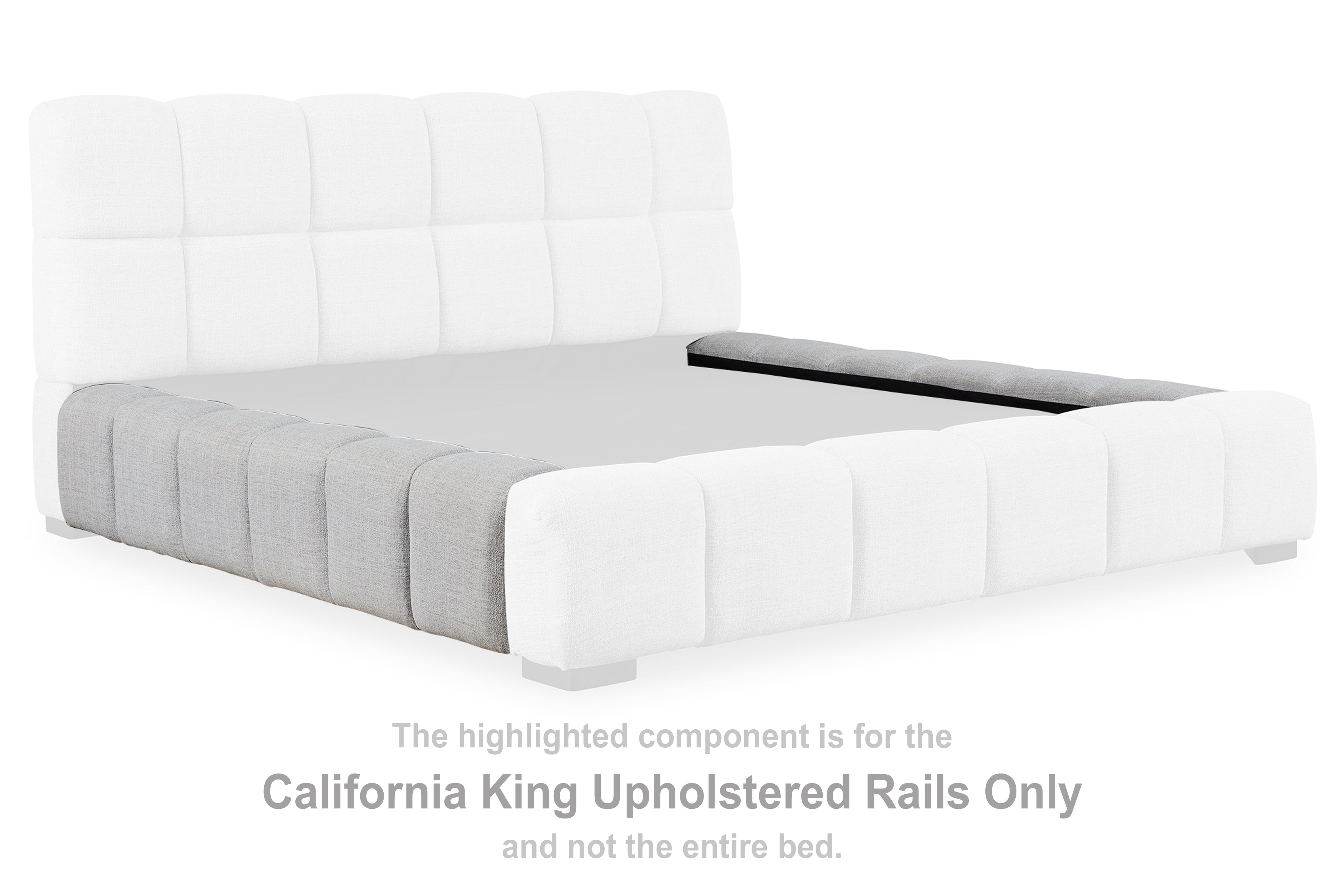 Grendusk Light Gray California King Upholstered Rails - PCB584-94