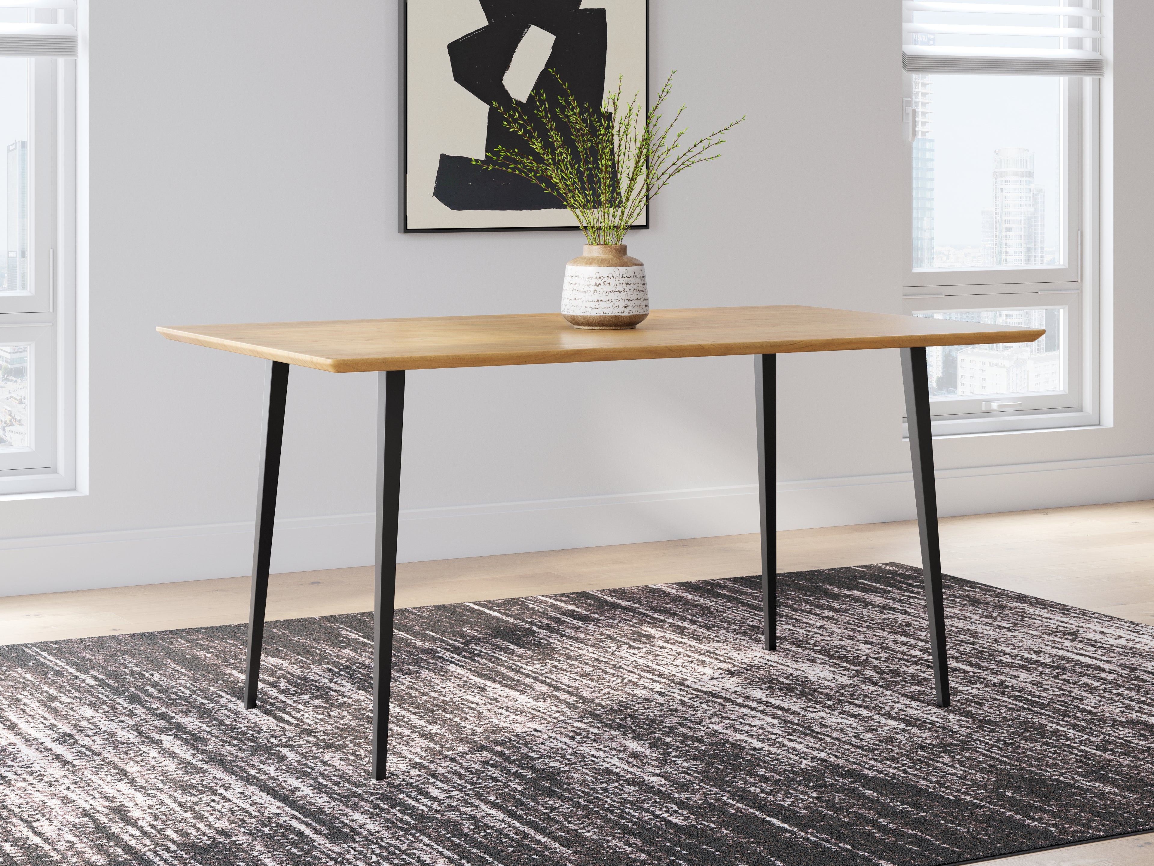 Gretlynn Black/Natural Dining Table - D501-25